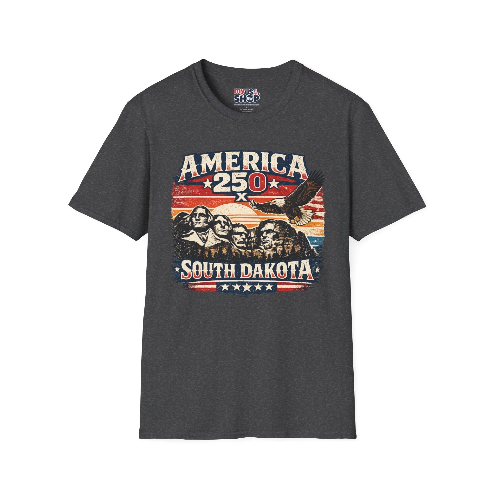 America 250 South Dakota T-Shirt — Vintage Eagle Patriotic USA Graphic Tee