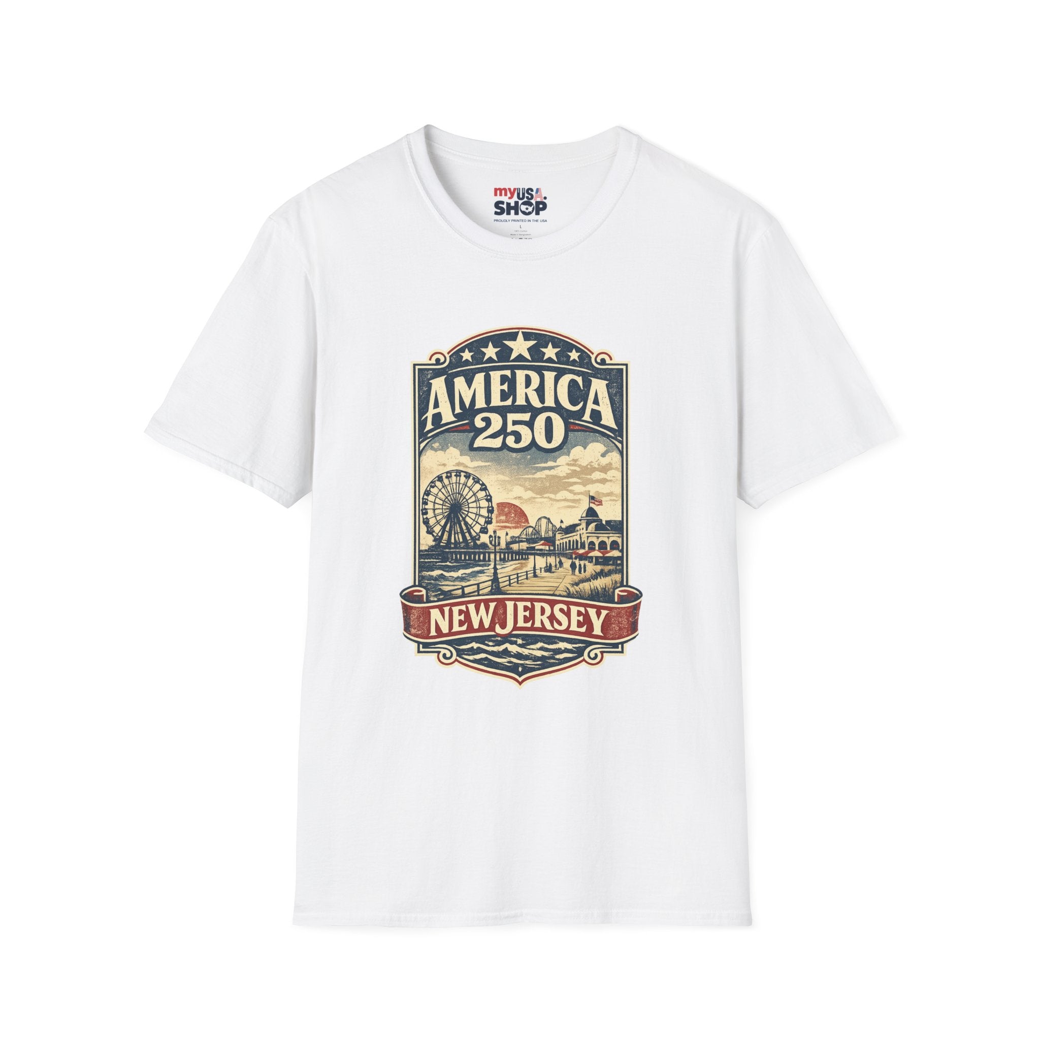 America 250 New Jersey Vintage Patriotic Graphic