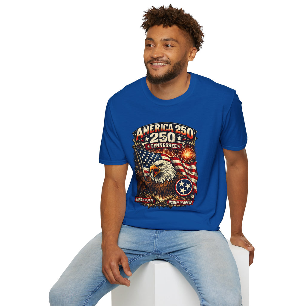 America 250 Tennessee Shirt — Land of the Free Patriotic Eagle Tee