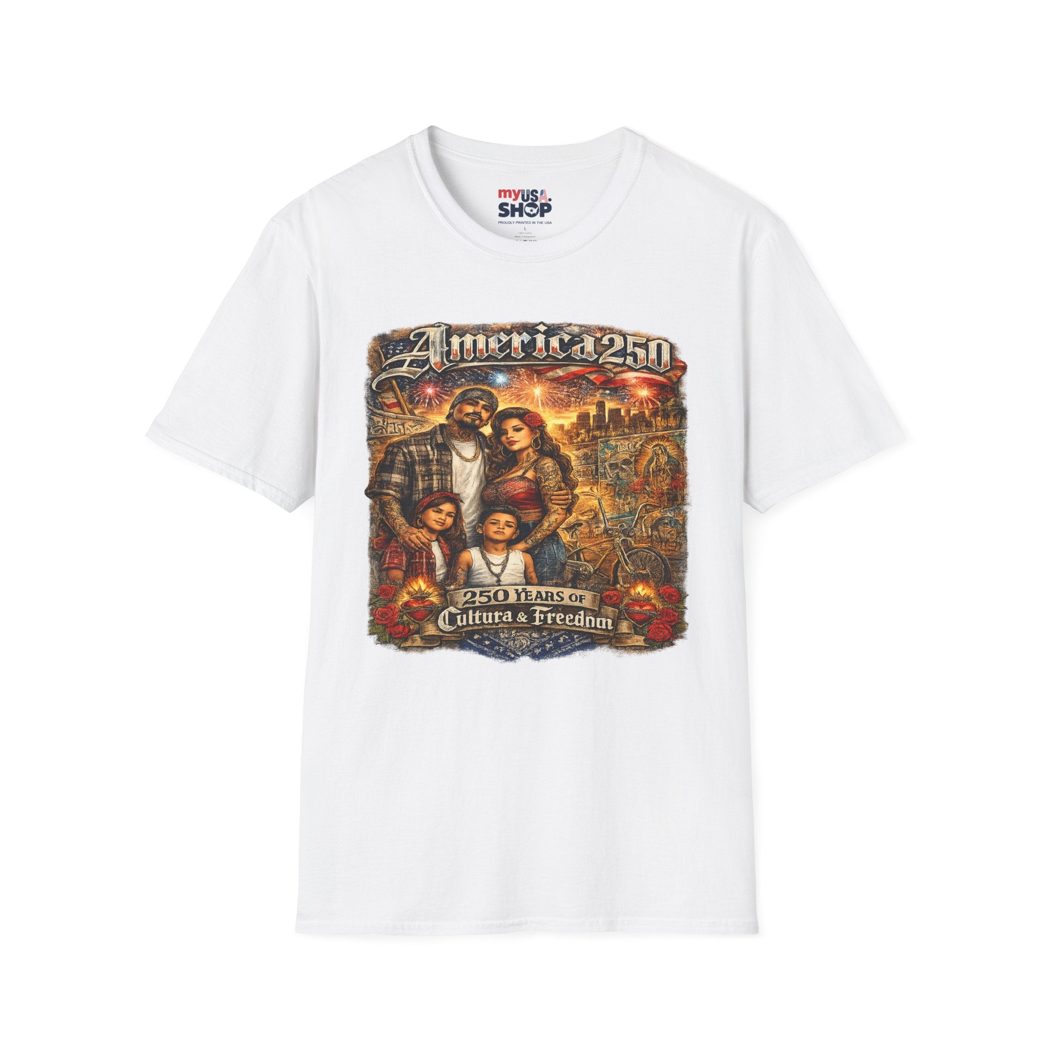 America 250 — Chicano Patriotic Family Freedom Design