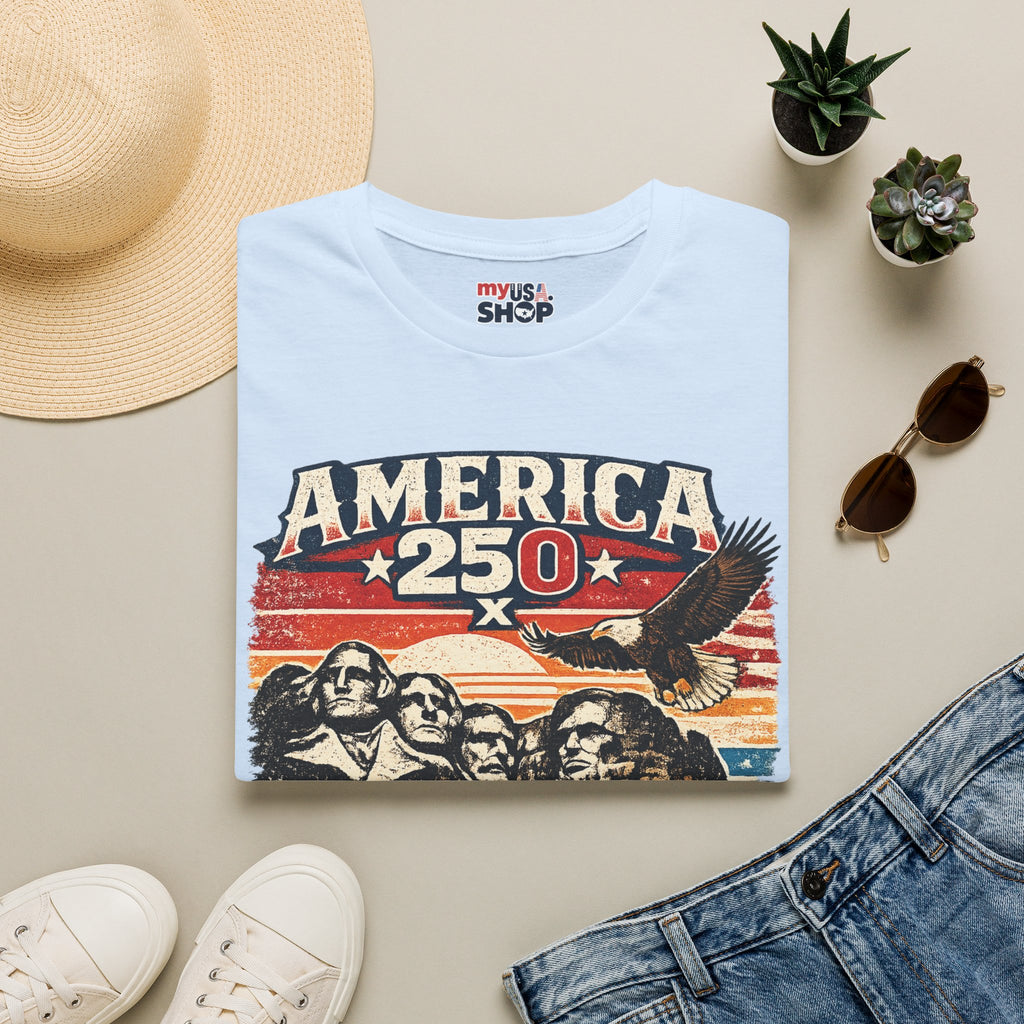 America 250 South Dakota T-Shirt — Vintage Eagle Patriotic USA Graphic Tee