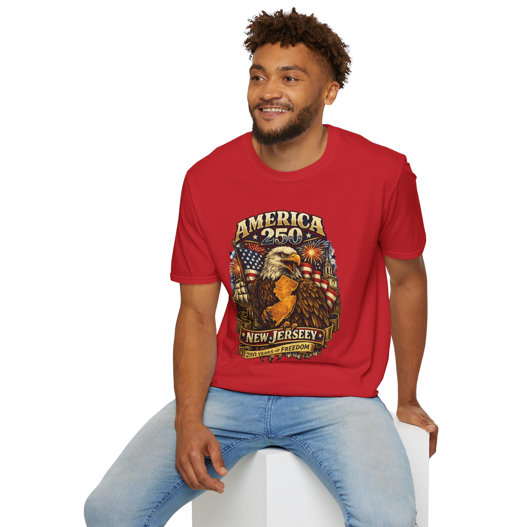 America 250 Eagle T‑Shirt — New Jersey Patriotic Tee