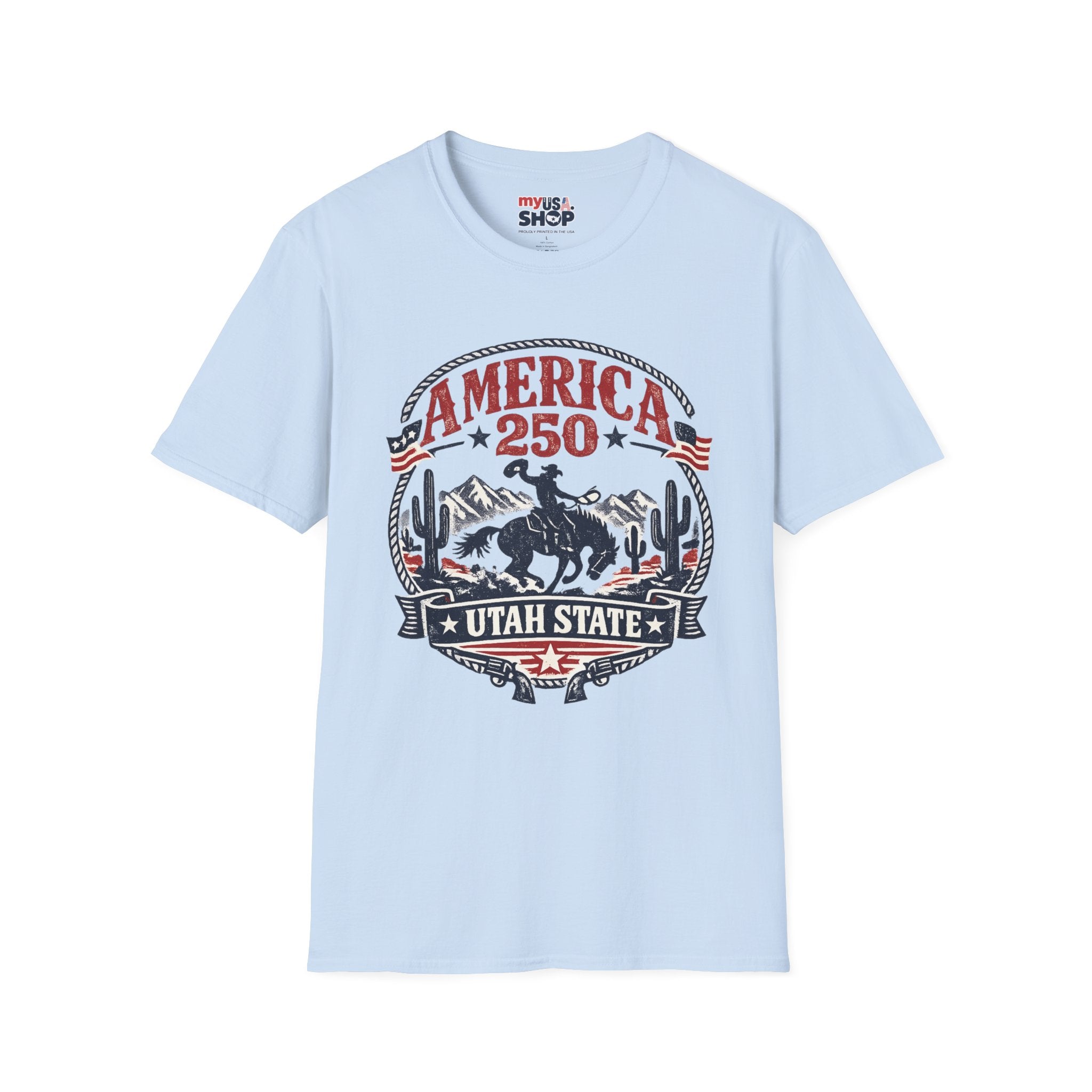 America 250 Utah State Shirt — Retro Rodeo Freedom Graphic Tee