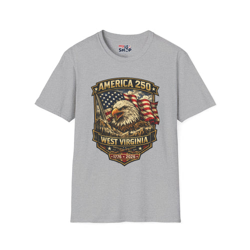 America 250 Eagle Flag T-Shirt — West Virginia Patriotic Anniversary Shirt