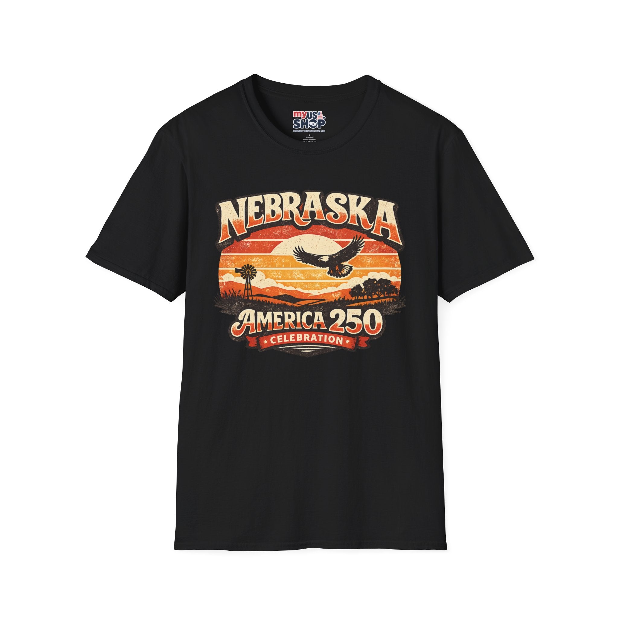 Nebraska America 250 Retro Sunset T-Shirt