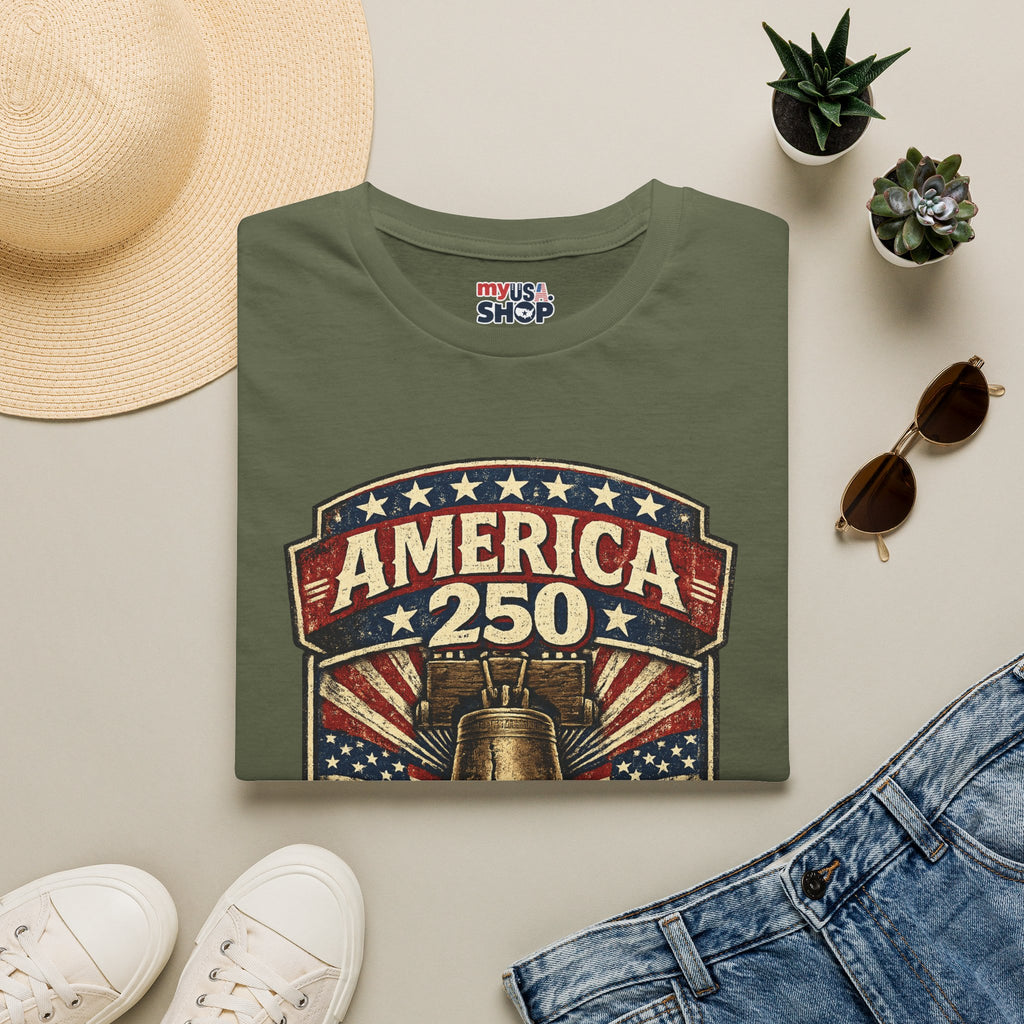 Pennsylvania America 250 Shirt — Vintage Liberty Bell Heritage Crest Tee