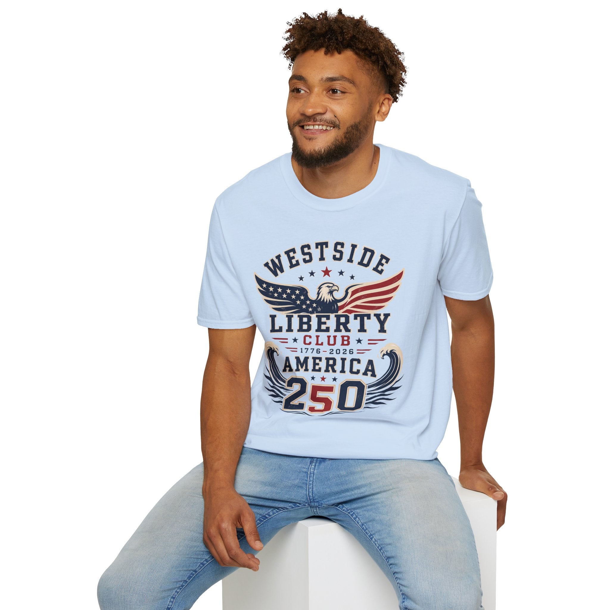 Westside Liberty Club T-Shirt — Patriotic Eagle America 250 Graphic Tee