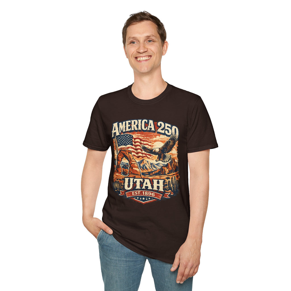 America 250 Utah Shirt — Patriotic Desert Eagle Graphic Tee