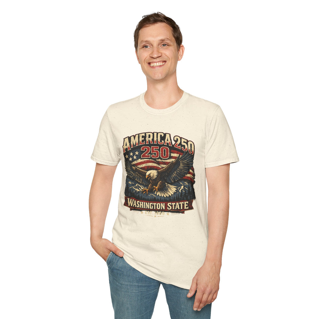 America 250 Eagle T-Shirt — Washington State Patriotic Tee