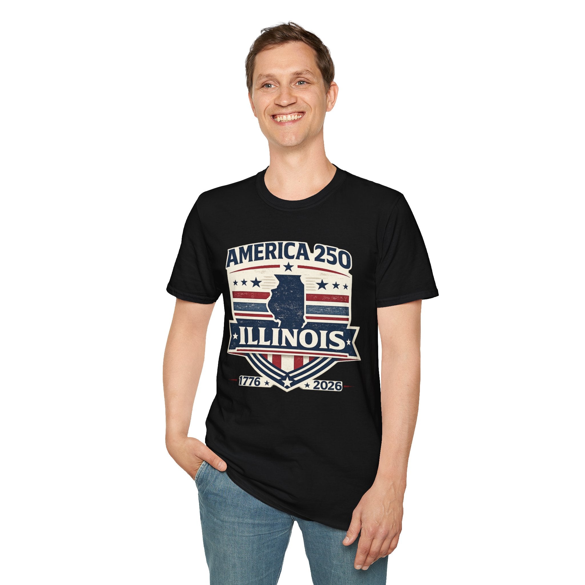 America 250 Illinois T-Shirt — 1776–2026 USA State Pride Tee