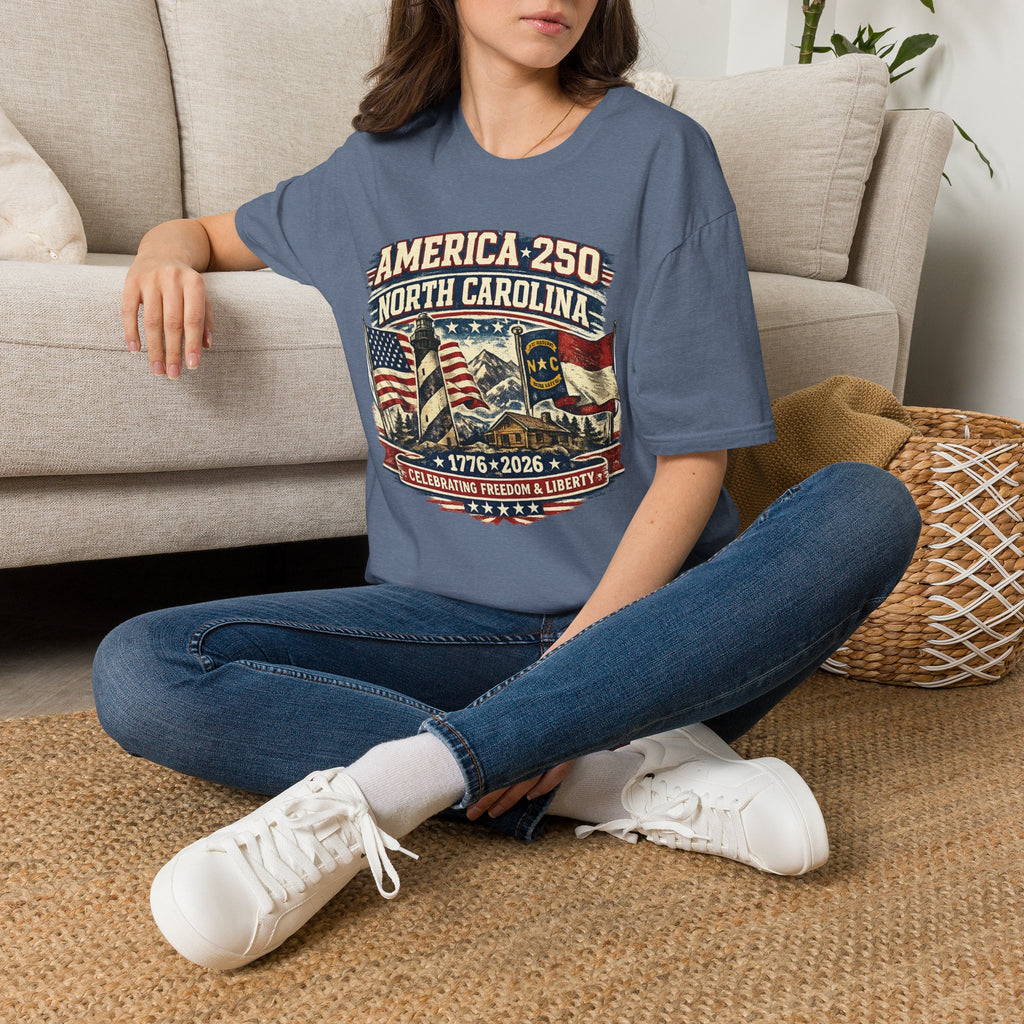 America 250 North Carolina T-Shirt — 1776–2026 Patriotic State Pride Tee