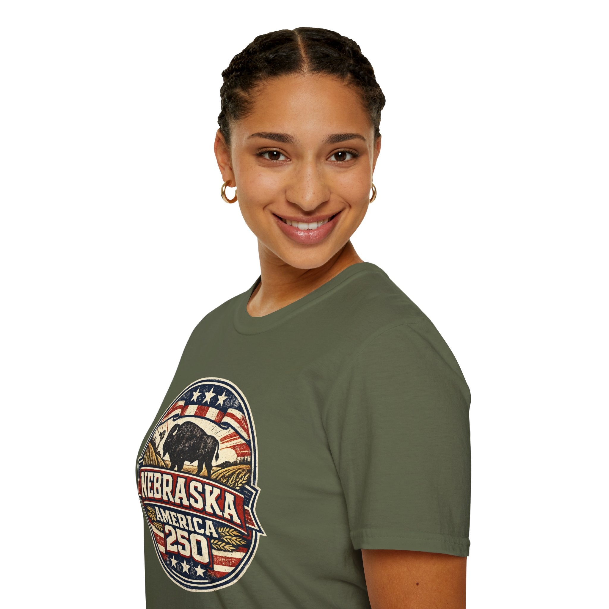 Nebraska Buffalo Retro T-Shirt — America 250 Vintage State Pride Tee