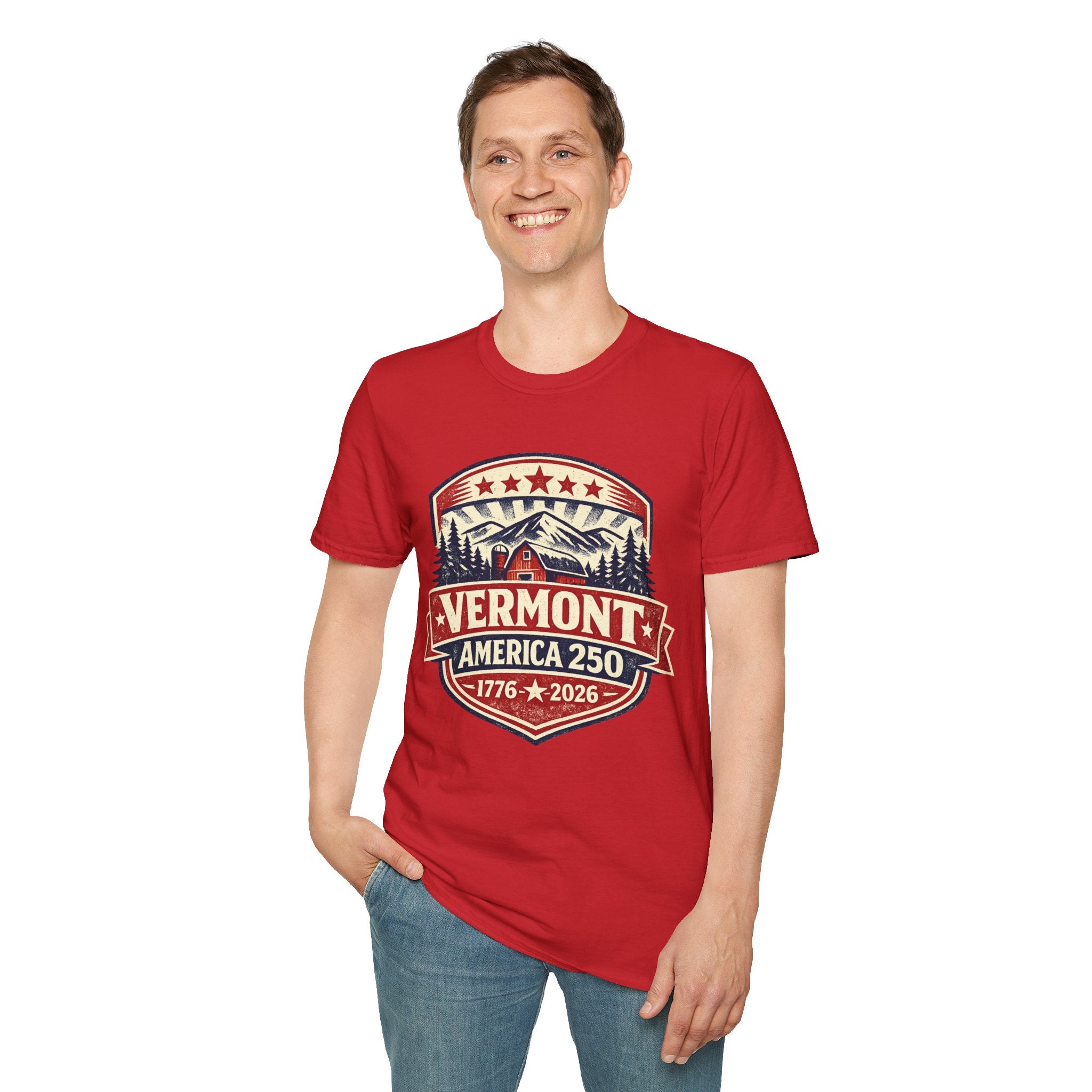 America 250 – Vermont 1776–2026 Mountain Heritage Vintage Tee Design