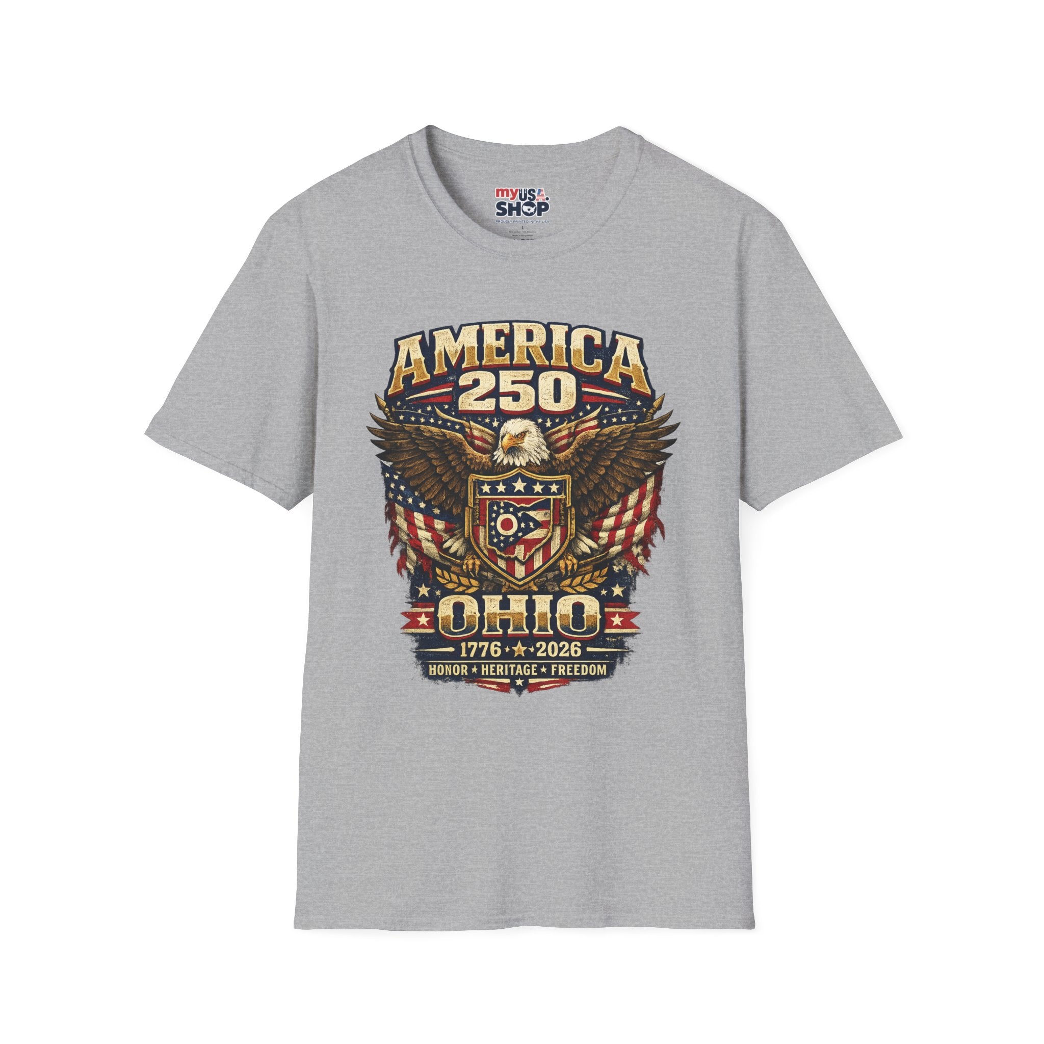 America 250 Ohio Eagle T-Shirt —1776–2026 Patriotic Tee