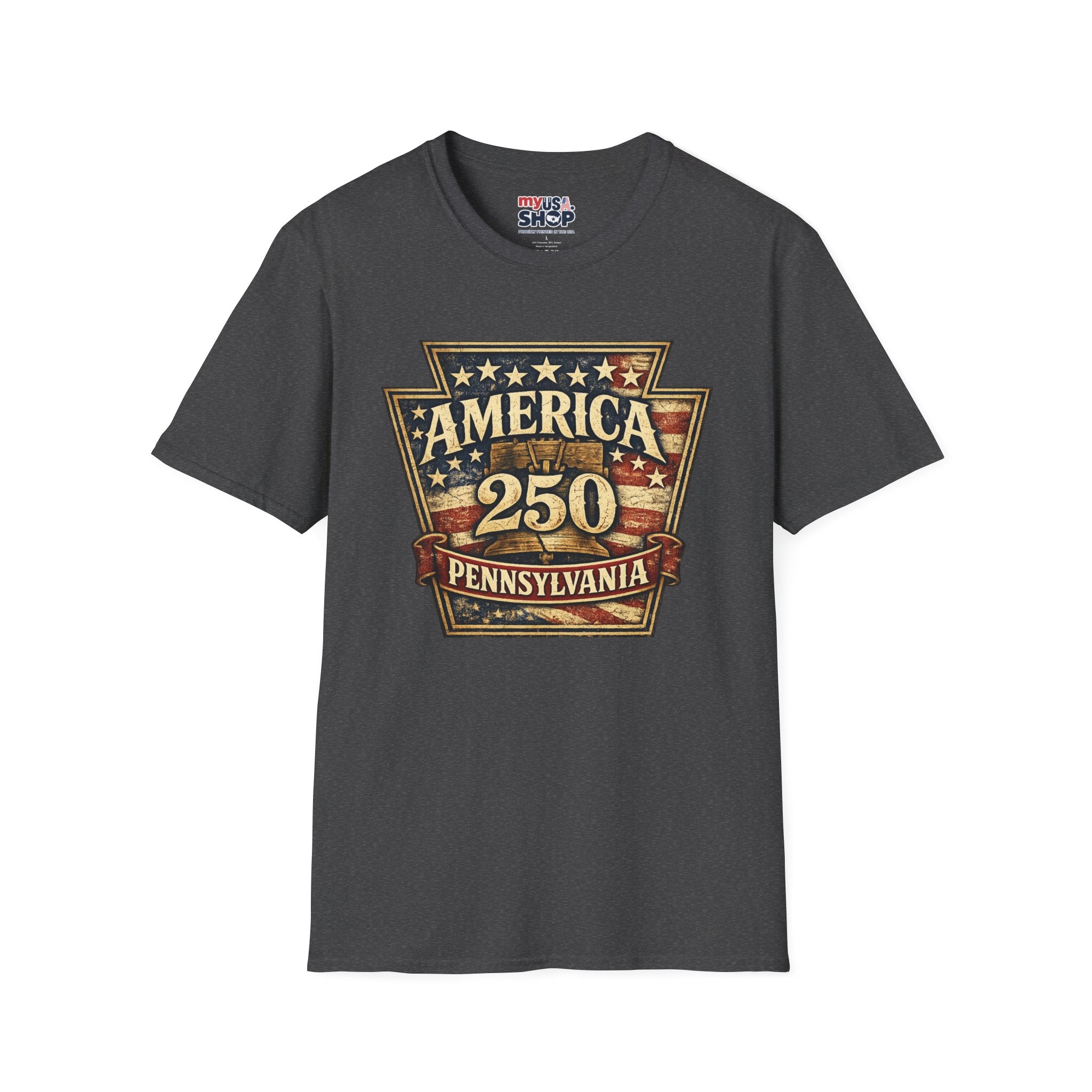 Pennsylvania America 250 Shirt — Keystone State Vintage Badge Graphic Tee