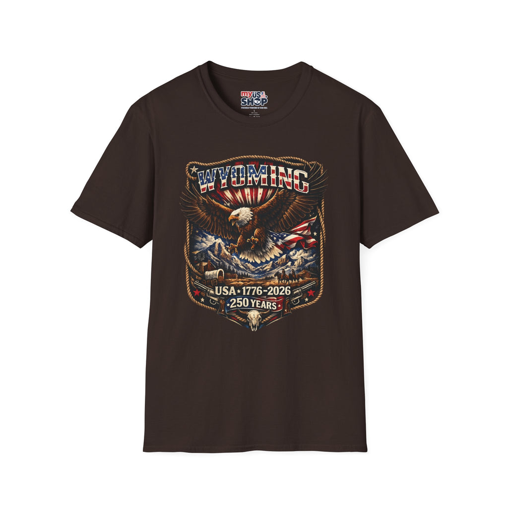 Wyoming Eagle T-Shirt — Patriotic America 250th Anniversary Graphic Tee