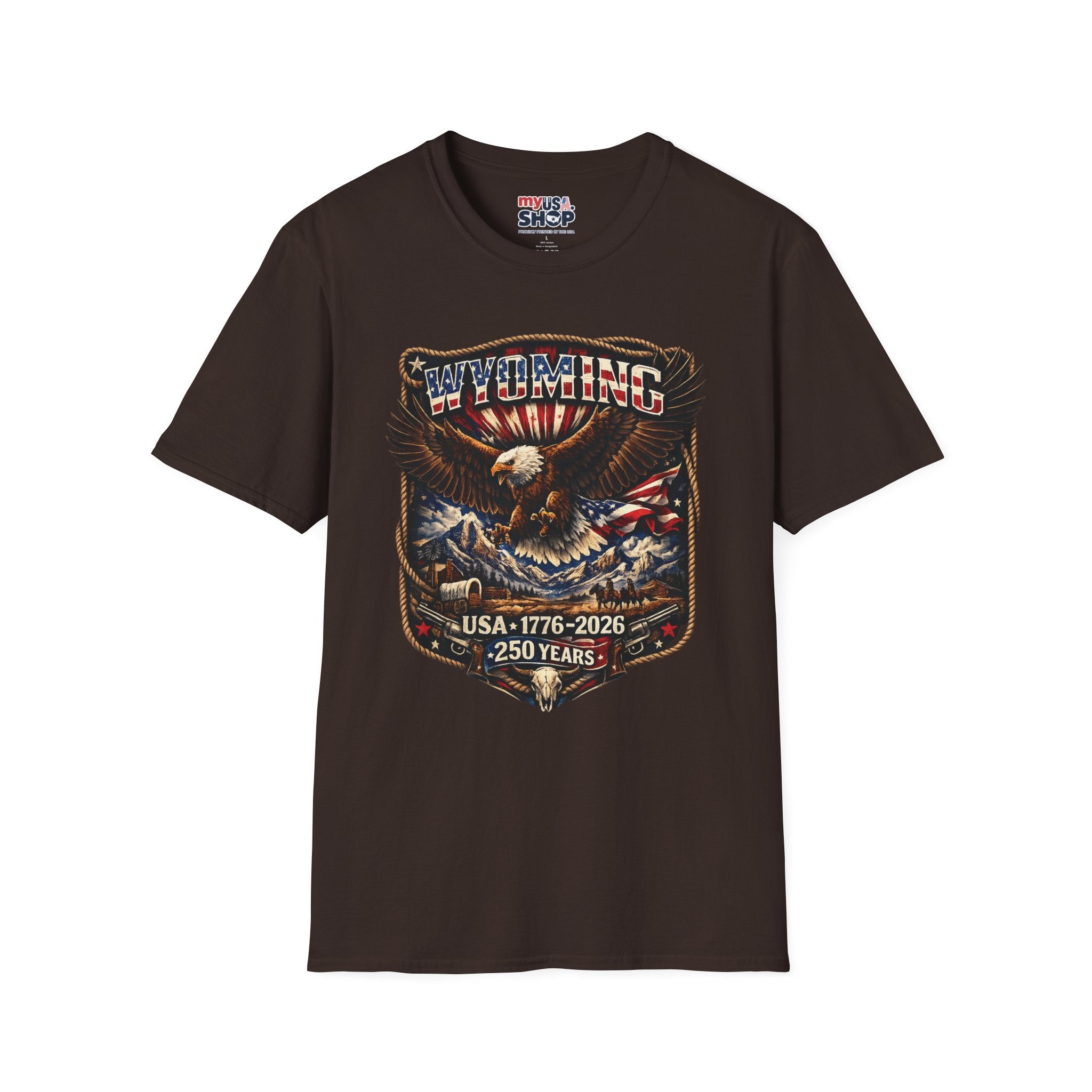 Wyoming Eagle T-Shirt — Patriotic America 250th Anniversary Graphic Tee
