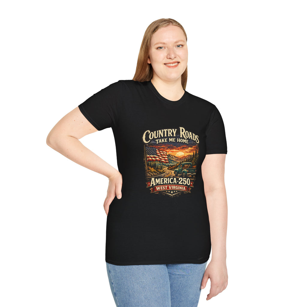 America 250 T-Shirt — "Take Me Home" West Virginia Scenic Graphic Tee