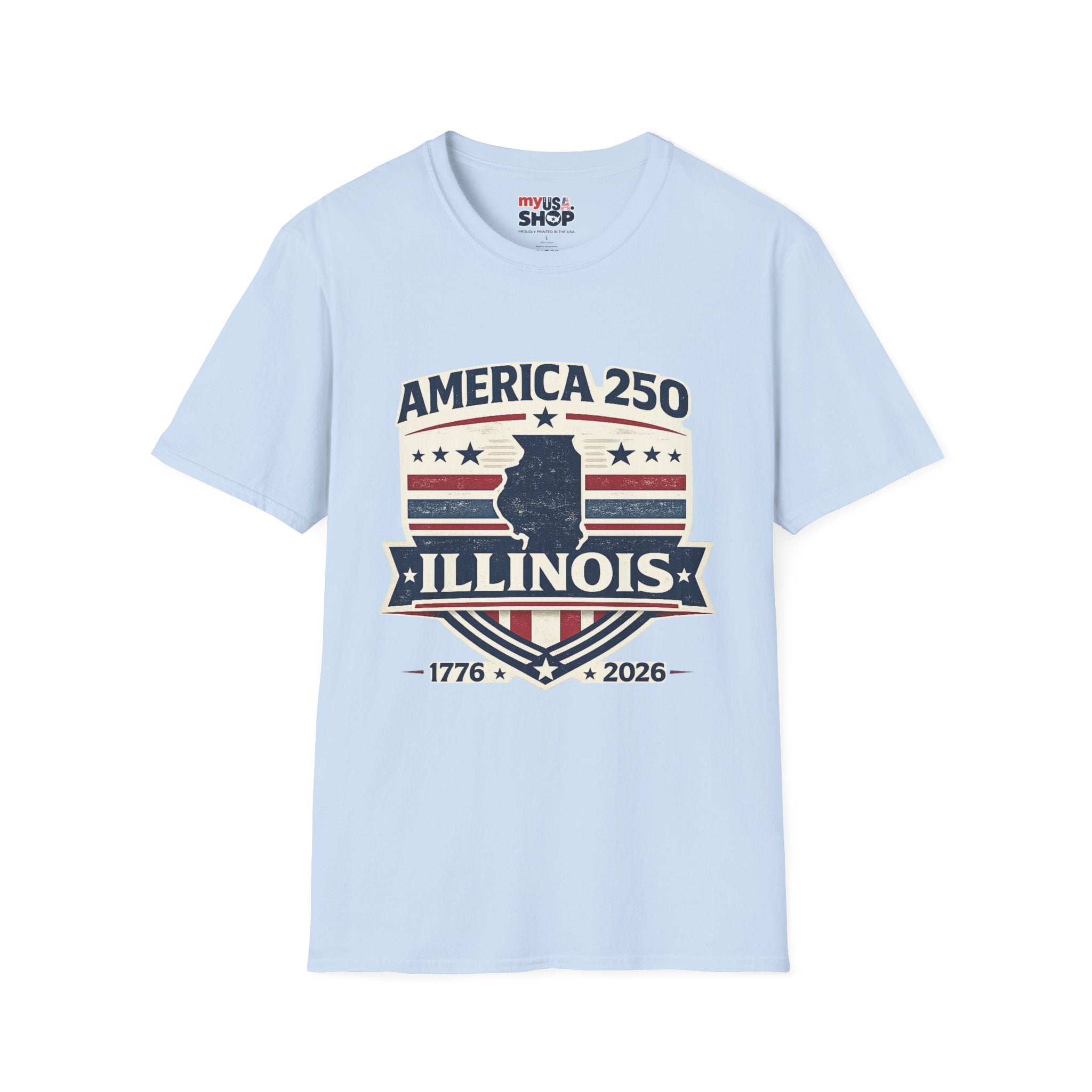 America 250 Illinois T-Shirt — 1776–2026 Bicentennial USA State Pride Tee