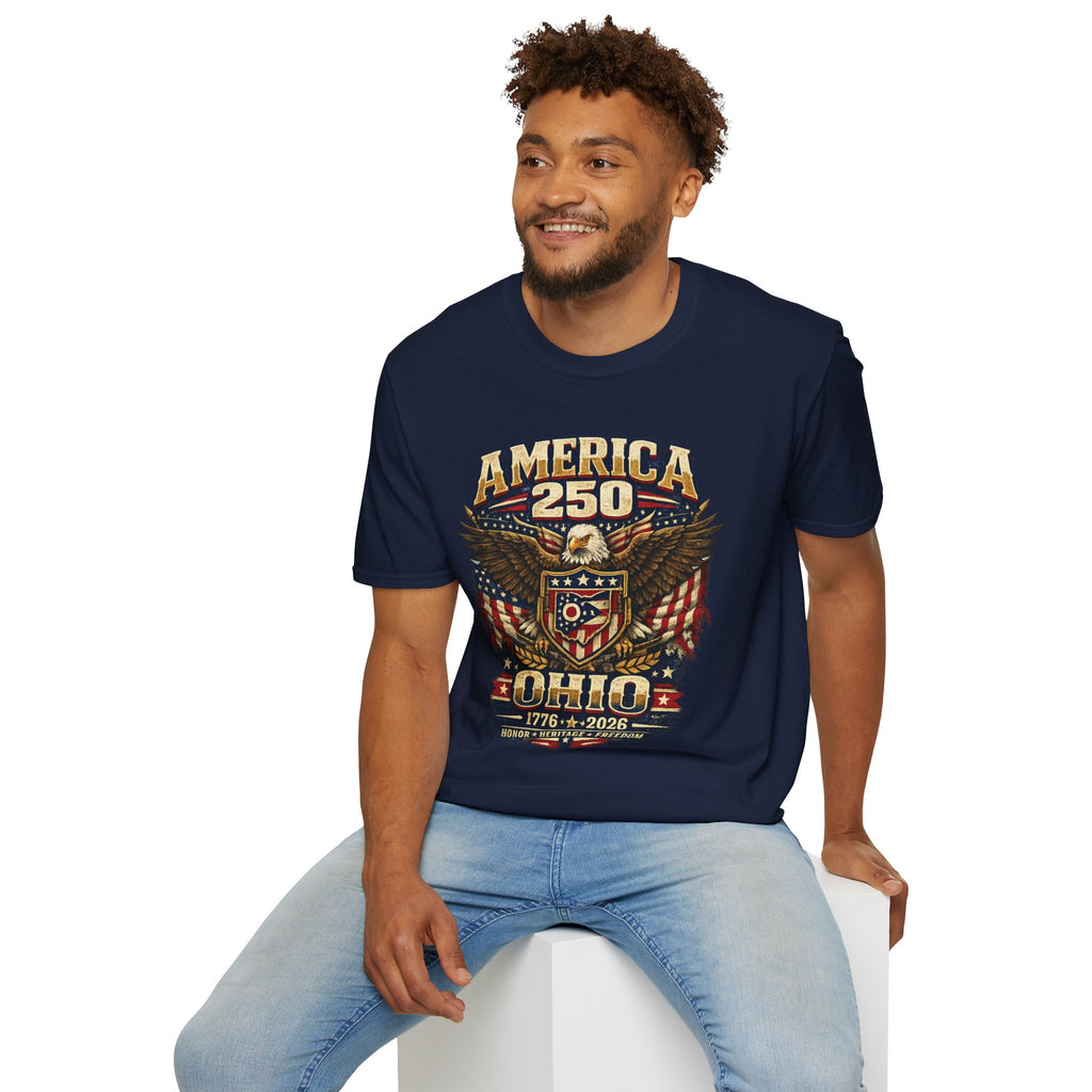 America 250 Ohio Eagle T-Shirt —1776–2026 Patriotic Tee