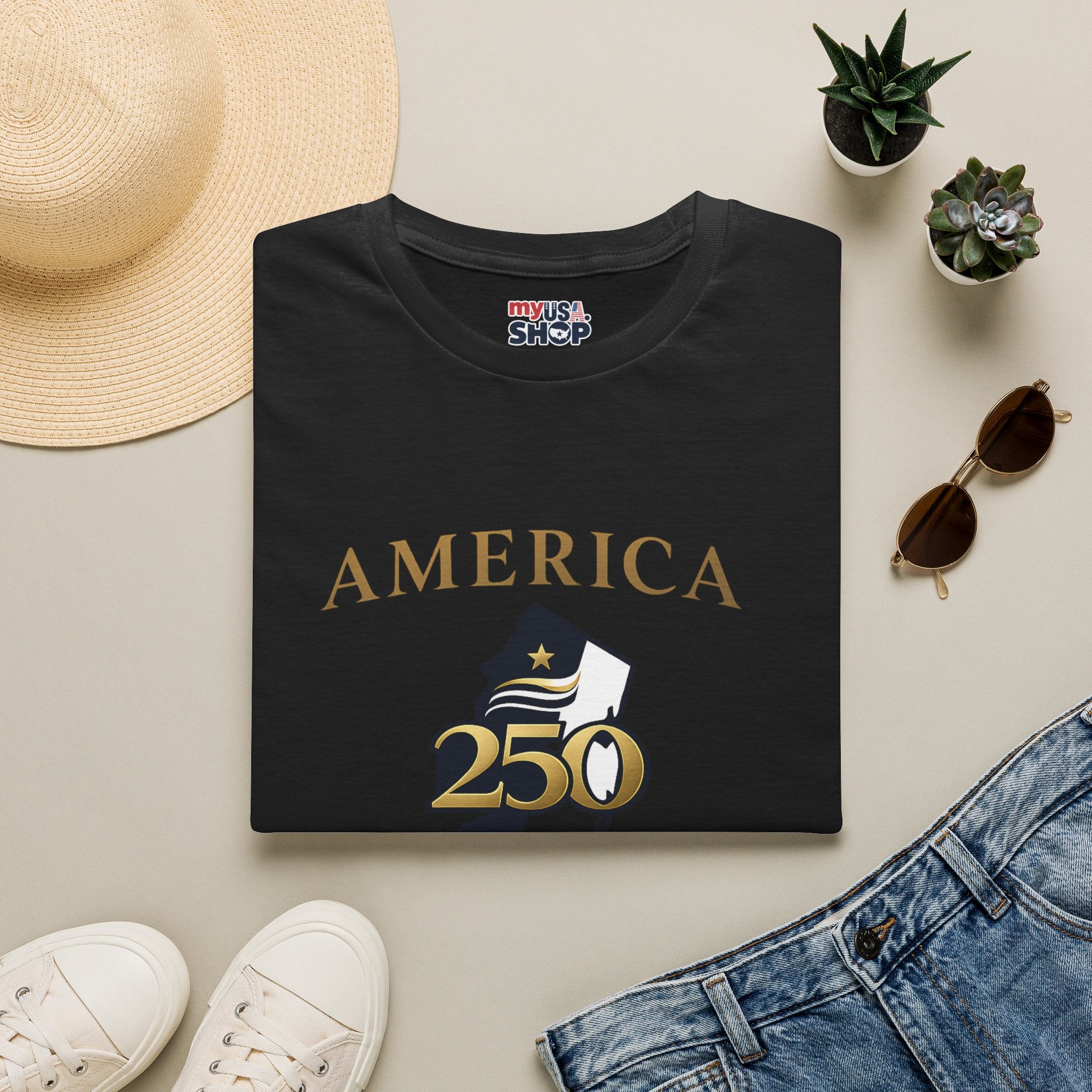 America 250 x New Jersey— Golden Map