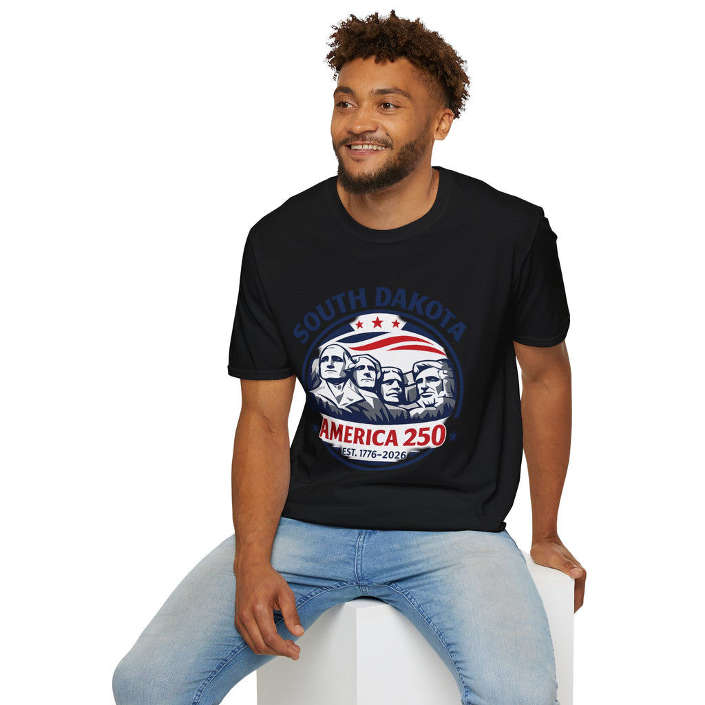 America 250 South Dakota T-Shirt — Classic Patriotic Badge Graphic Tee