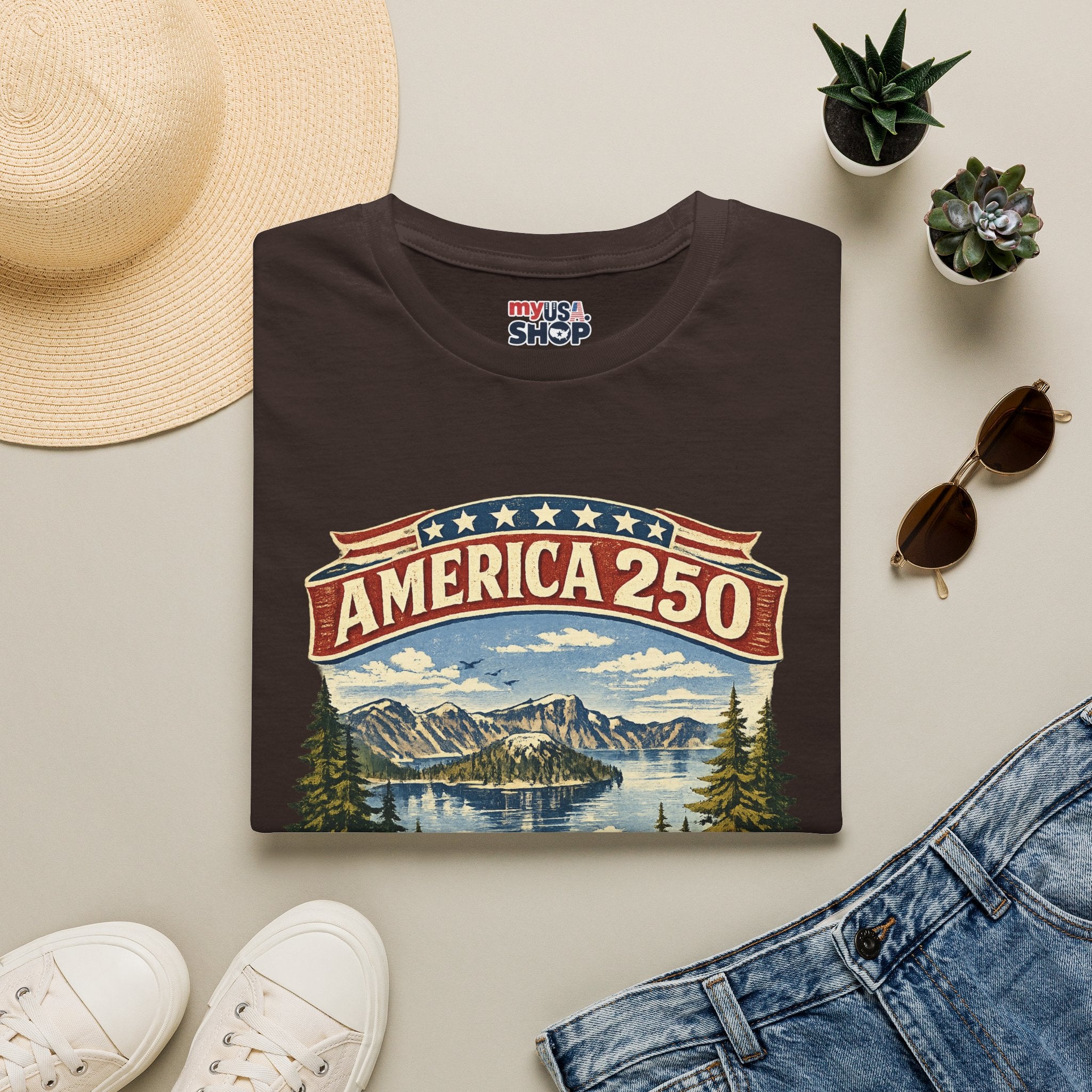 America 250 X Oregon Shirt — Explore The Wild Adventure Graphic Tee