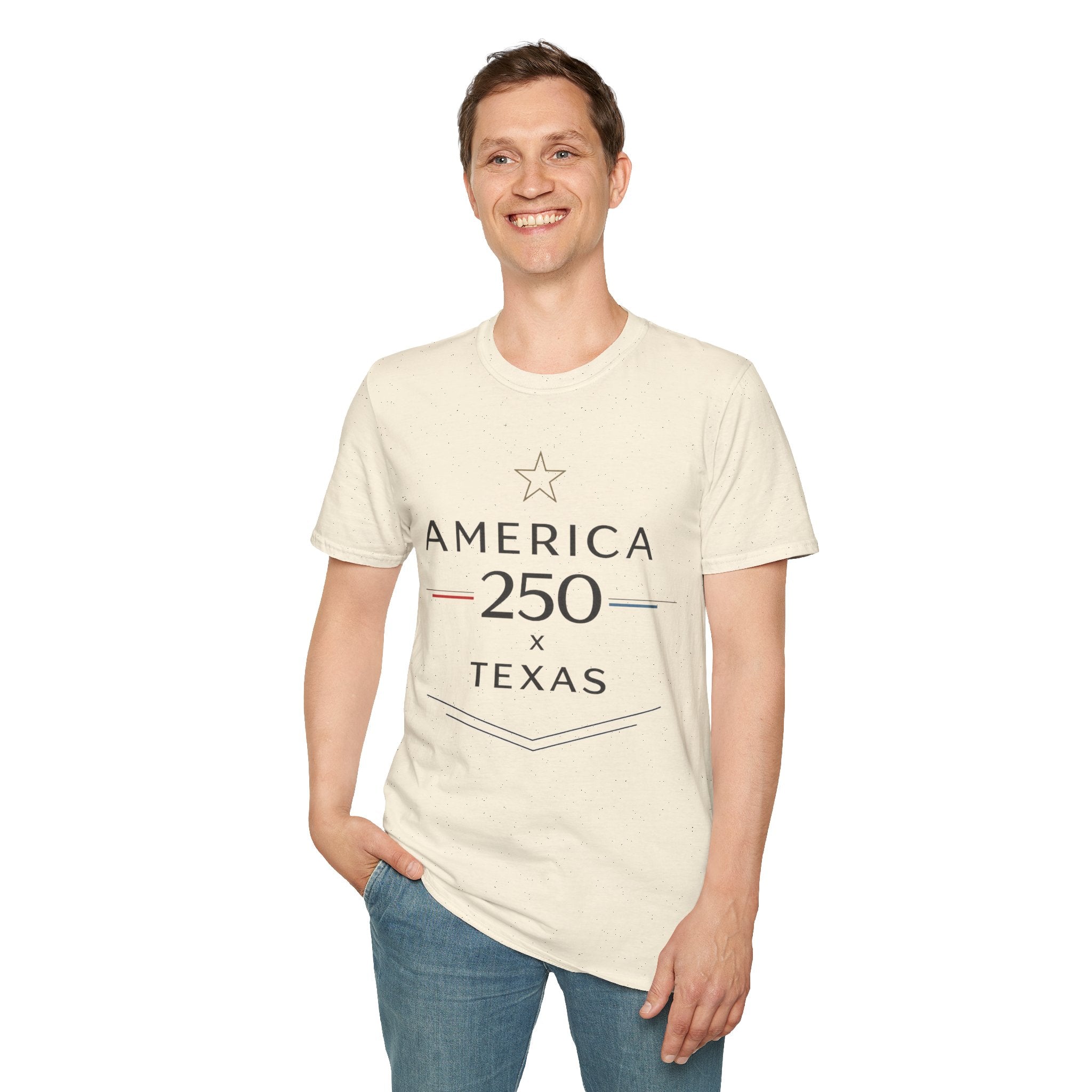 America 250 Texas T-Shirt — Minimalist Patriotic Texas Graphic Tee