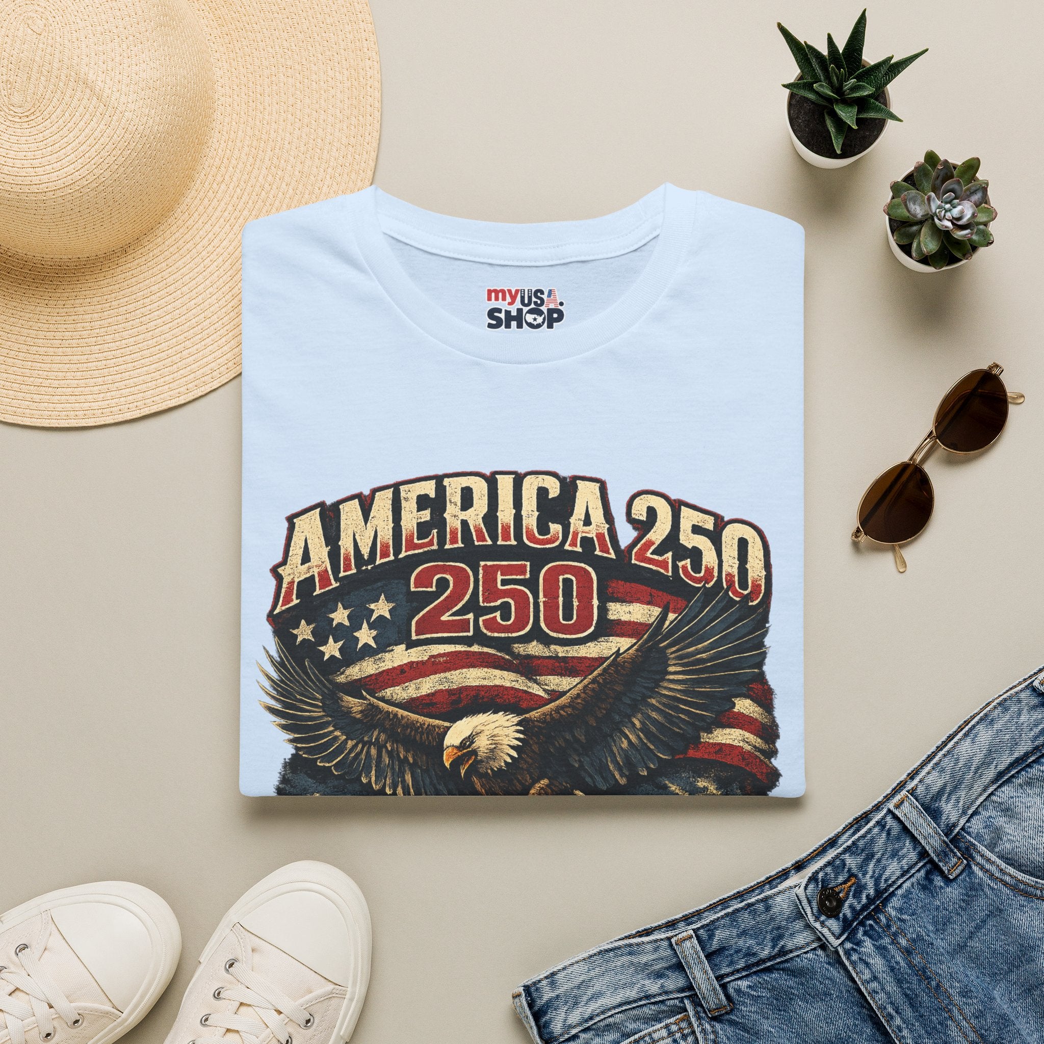 America 250 Eagle T-Shirt — Washington State Patriotic Tee