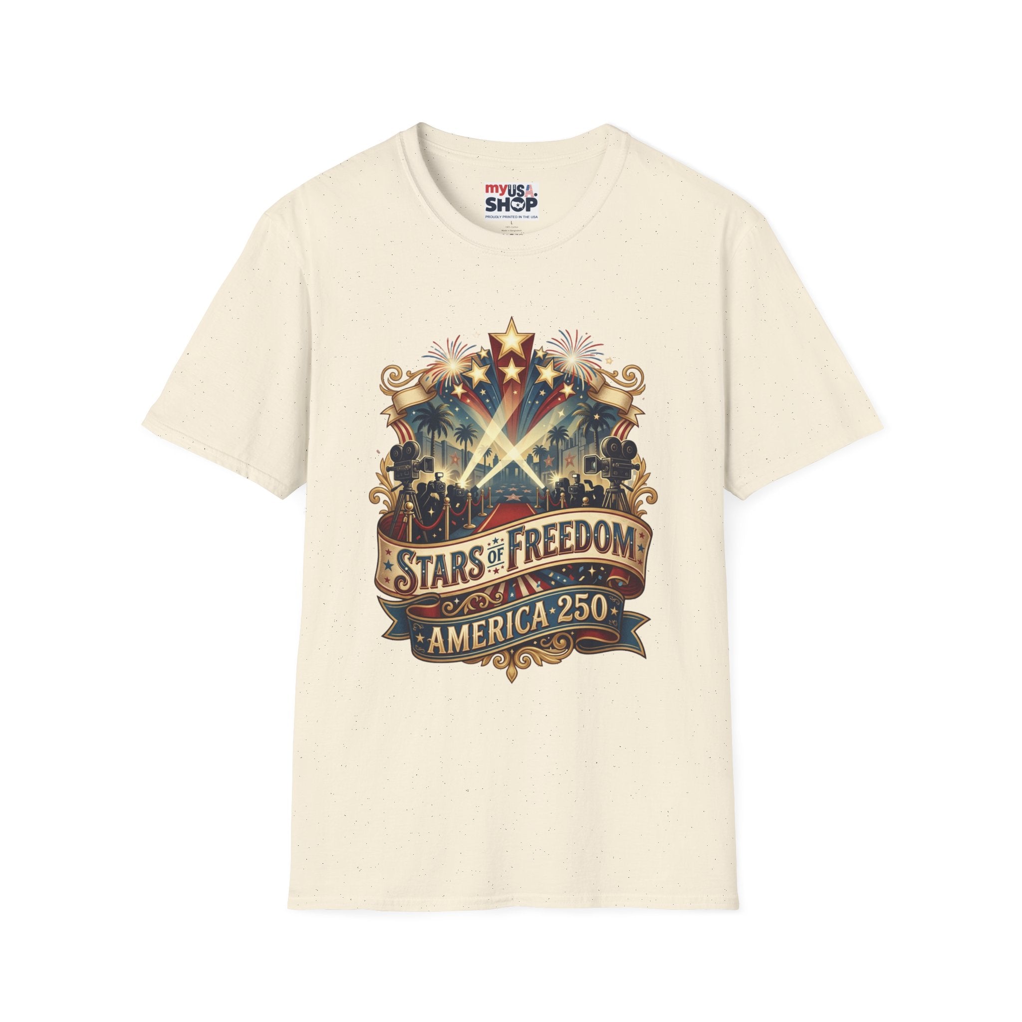 Stars of Freedom T‑Shirt — America 250 Patriotic Celebration Tee Pop Culture