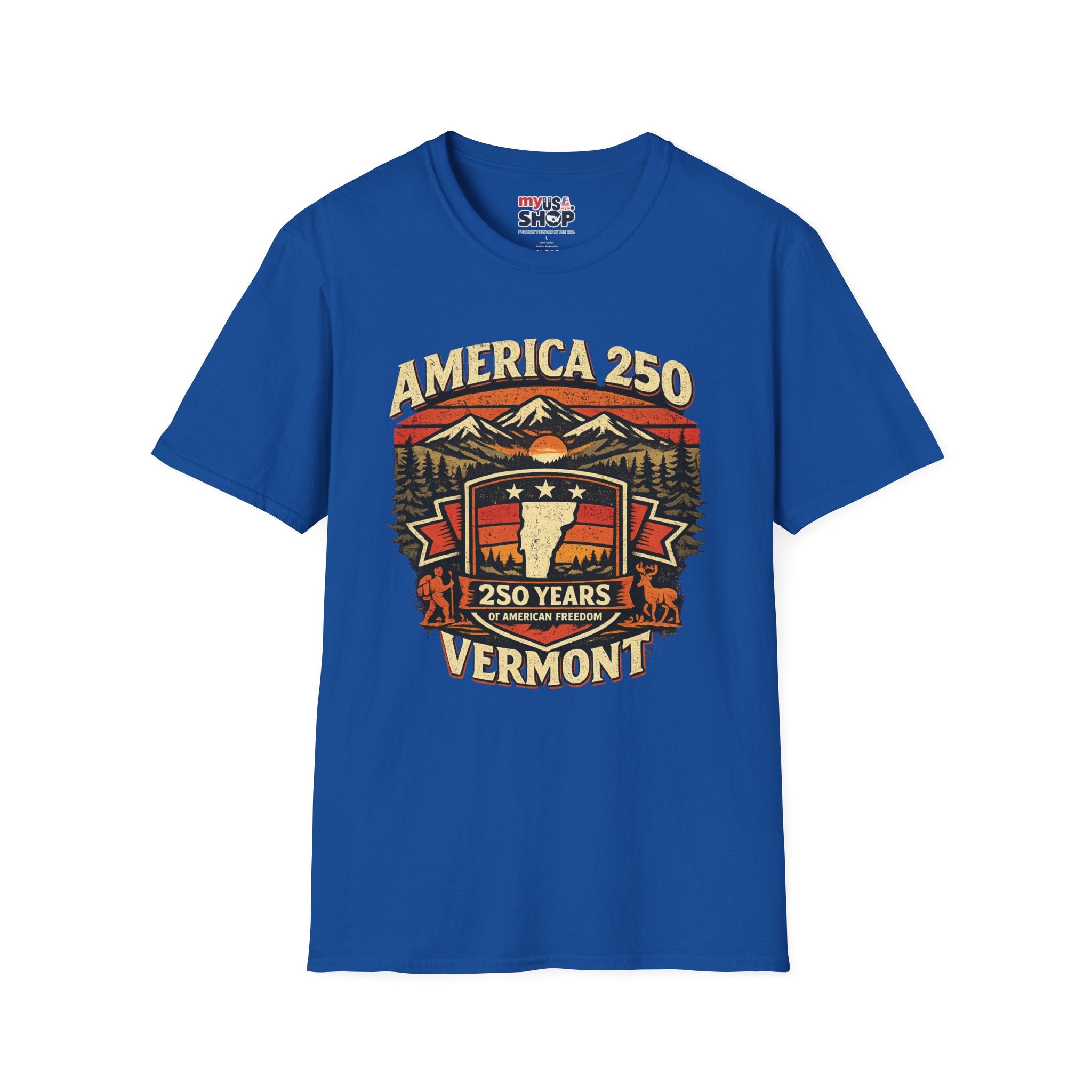 America 250 – 250 Years of American Freedom Vermont Vintage Tee Design