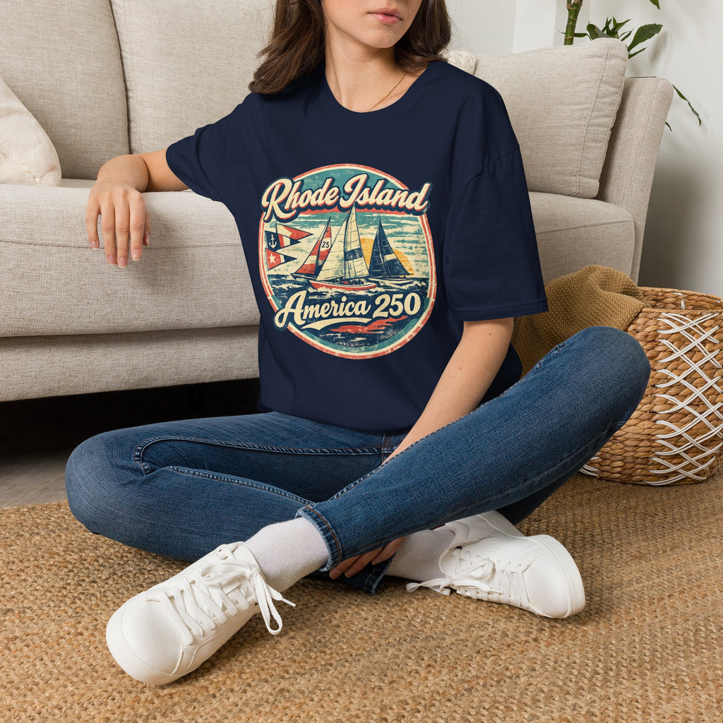 Rhode Island America 250 Shirt — Vintage Sailing Regatta Graphic Tee