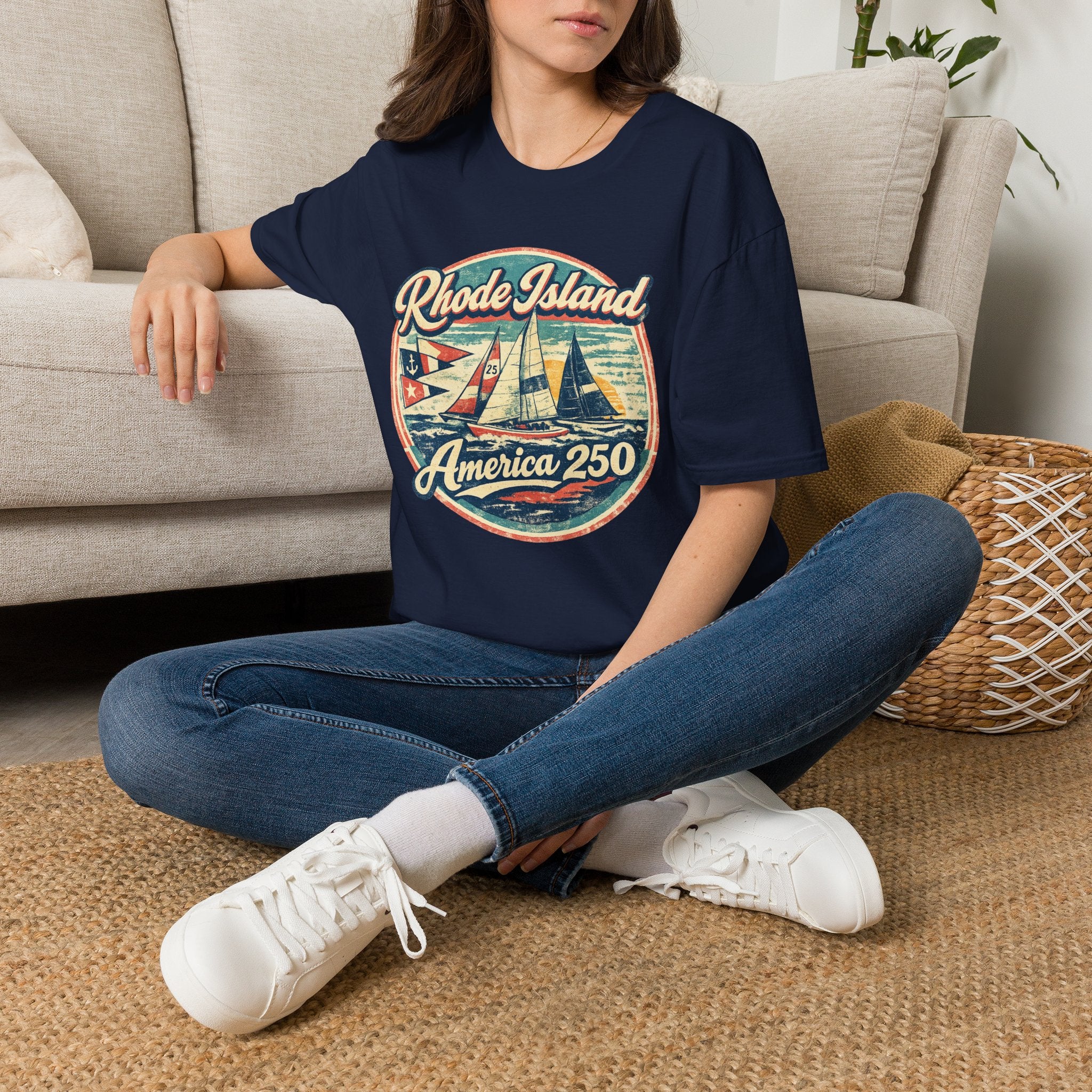 Rhode Island America 250 Shirt — Vintage Sailing Regatta Graphic Tee