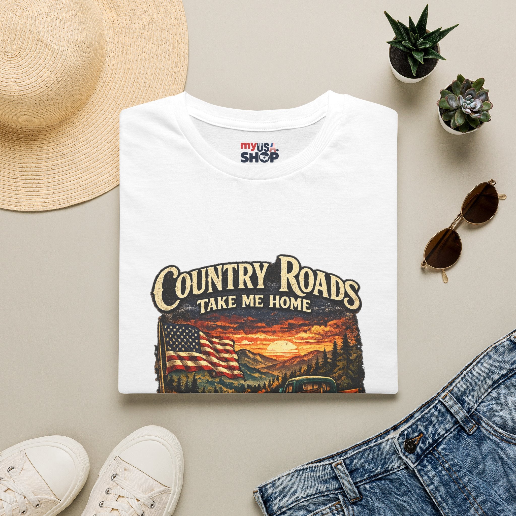 America 250 T-Shirt — "Take Me Home" West Virginia Scenic Graphic Tee