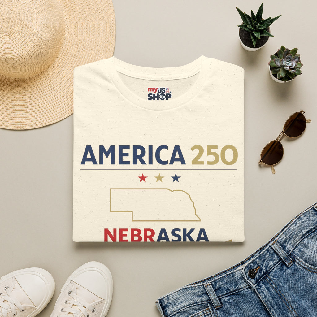 America 250 Nebraska T-Shirt — Patriotic State Pride Tee