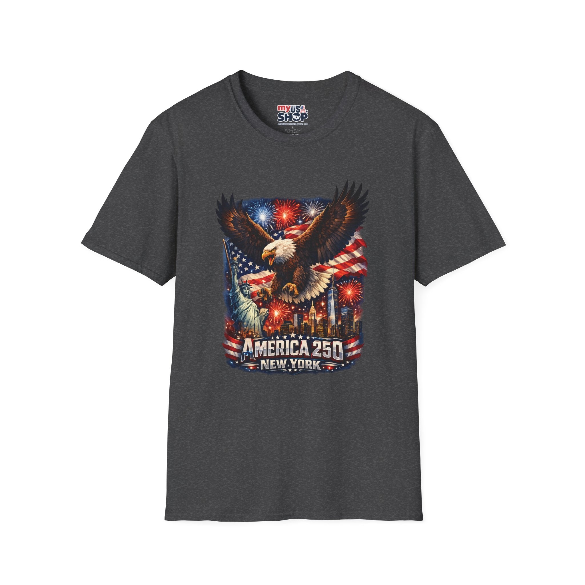 America 250 Patriotic Eagle T-Shirt — New York Fireworks Design