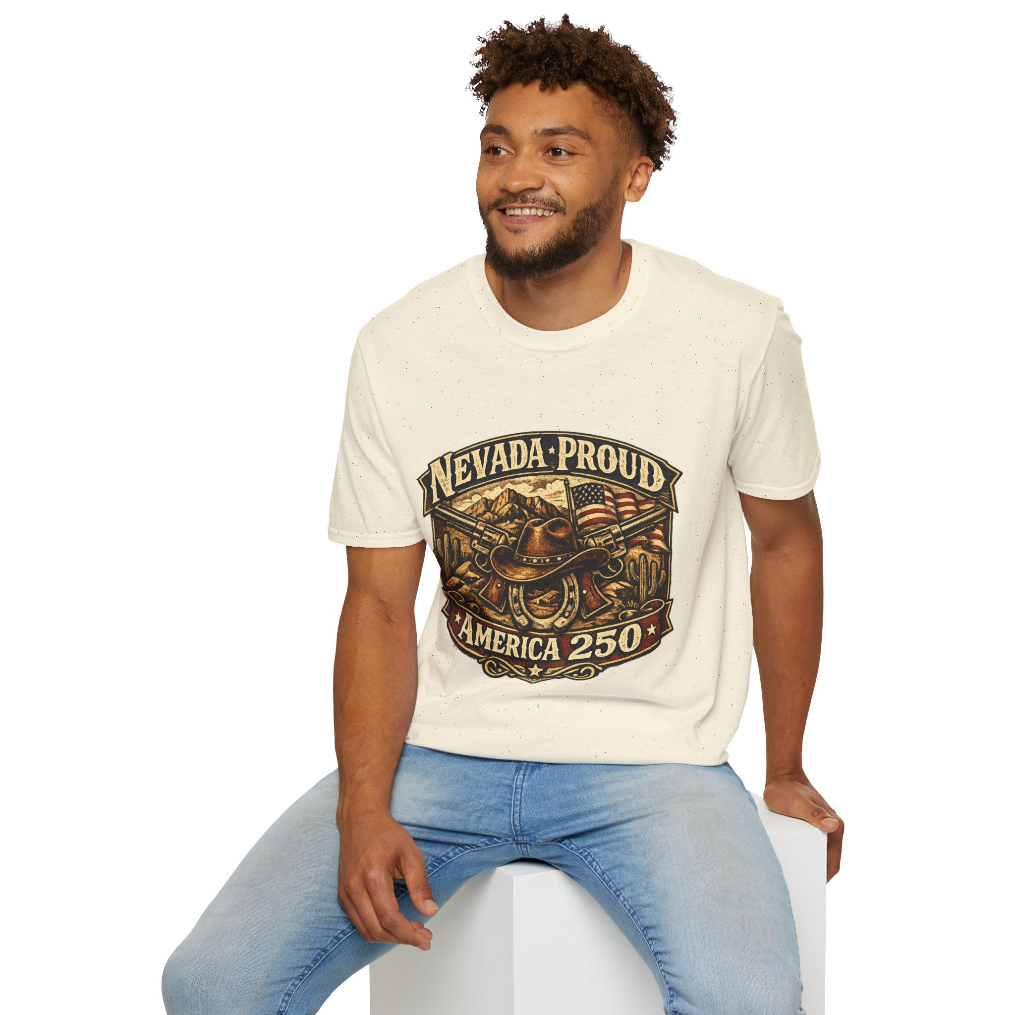 America 250 Nevada Proud T-Shirt — Vintage American Western Design