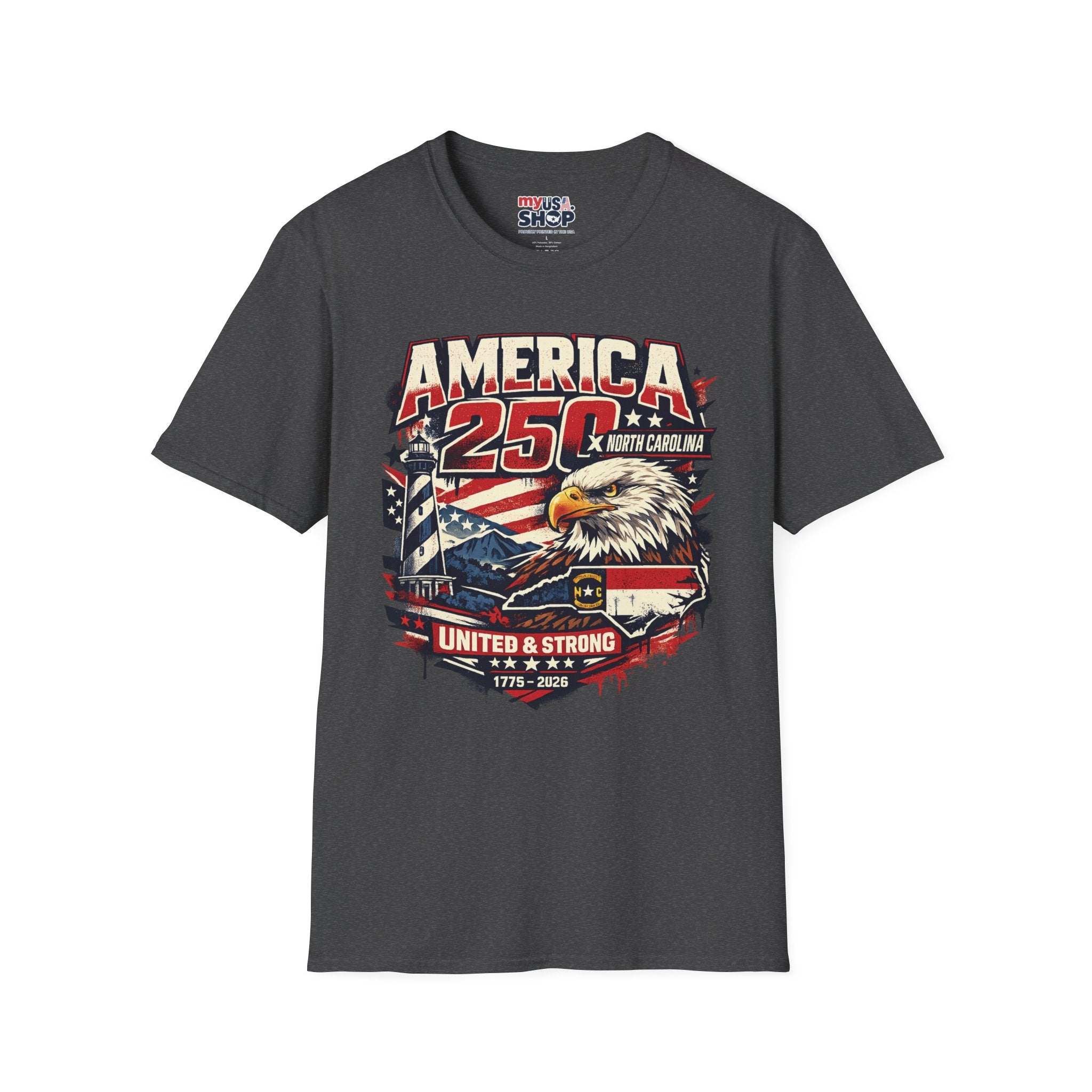 America 250 North Carolina Eagle T-Shirt – Patriotic July 4th Graphic Tee