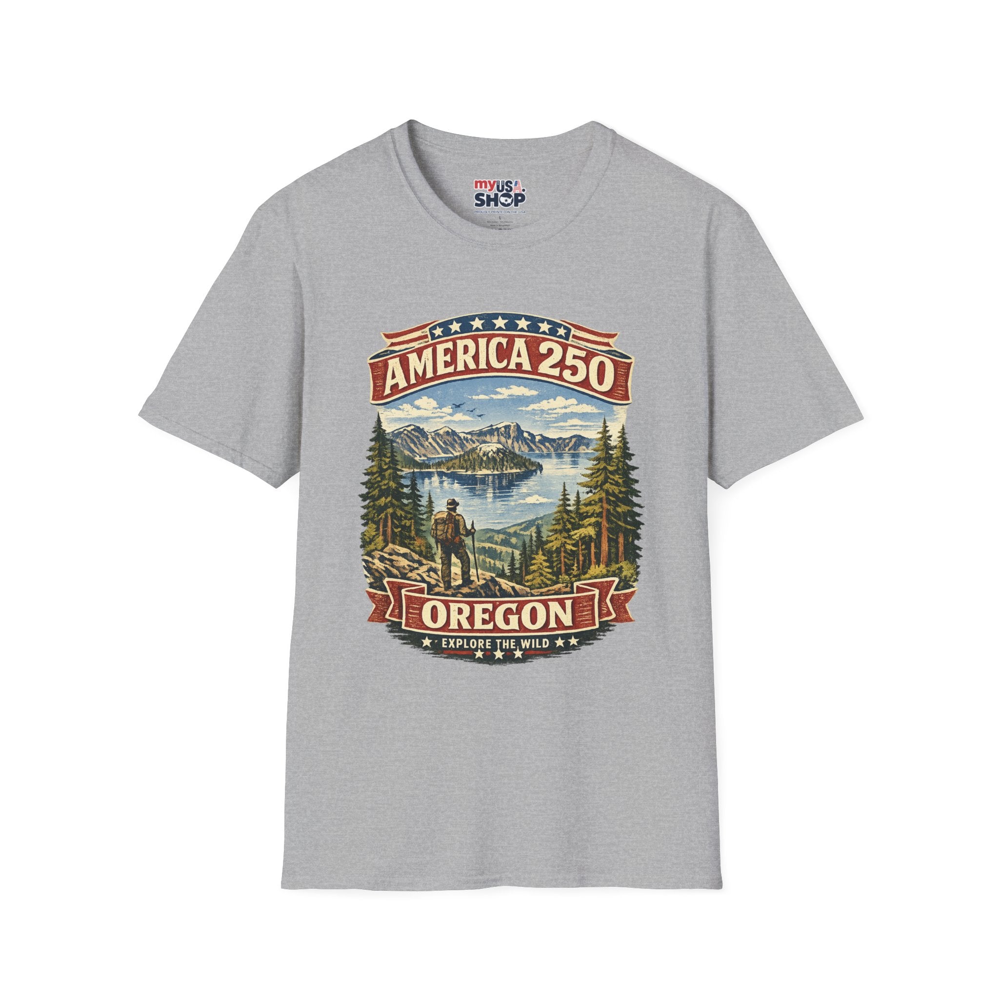 America 250 X Oregon Shirt — Explore The Wild Adventure Graphic Tee