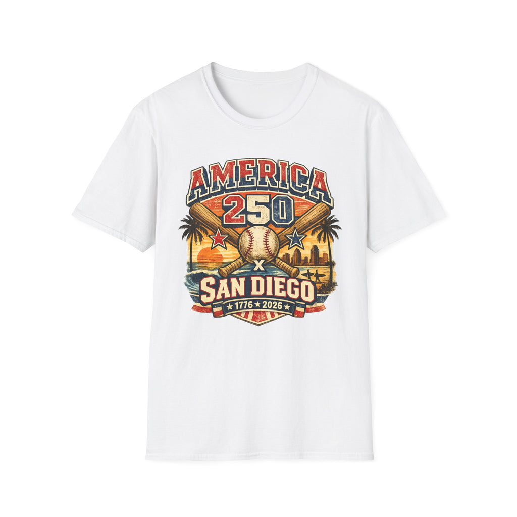 America 250 San Diego California Baseball Tee