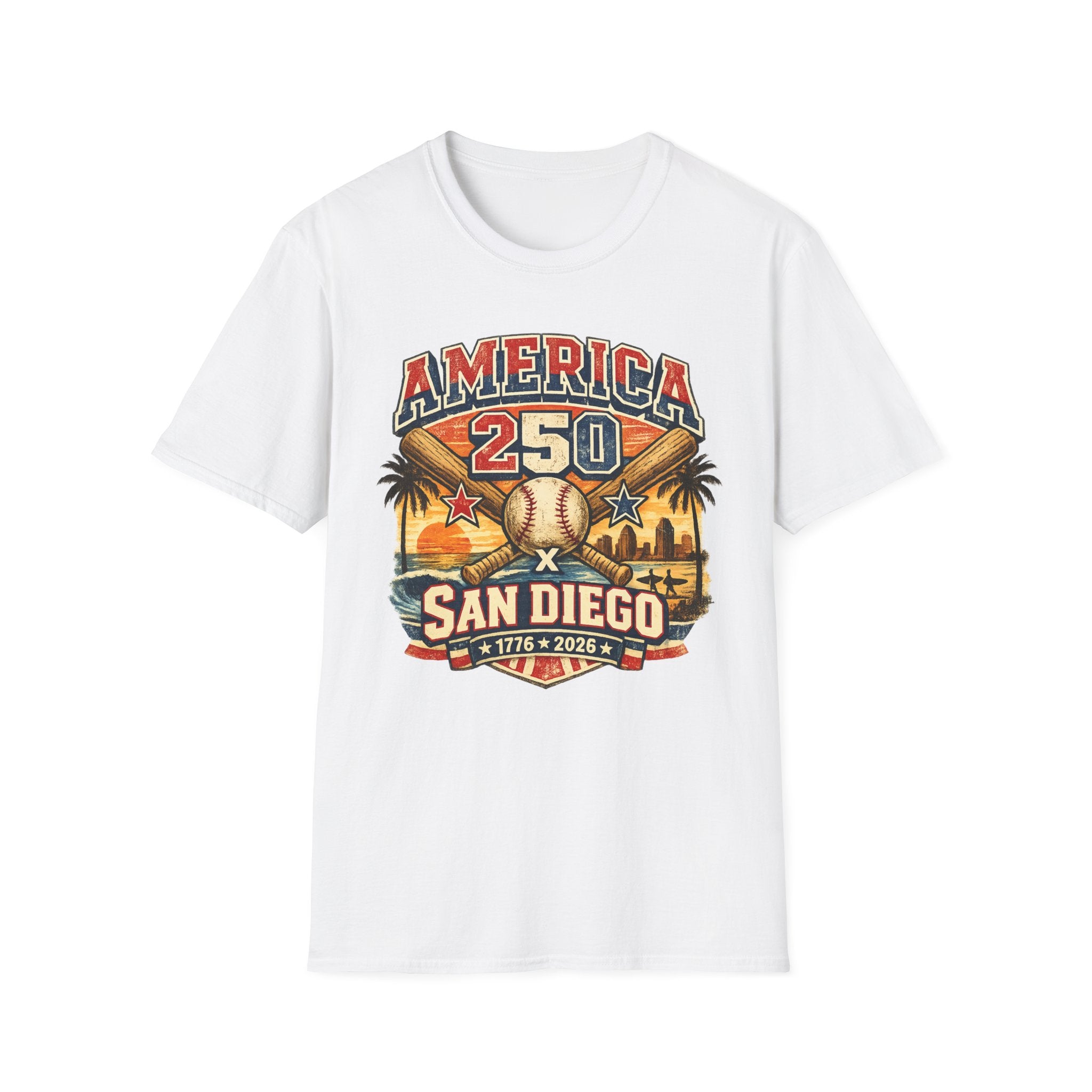 America 250 San Diego California Baseball Tee