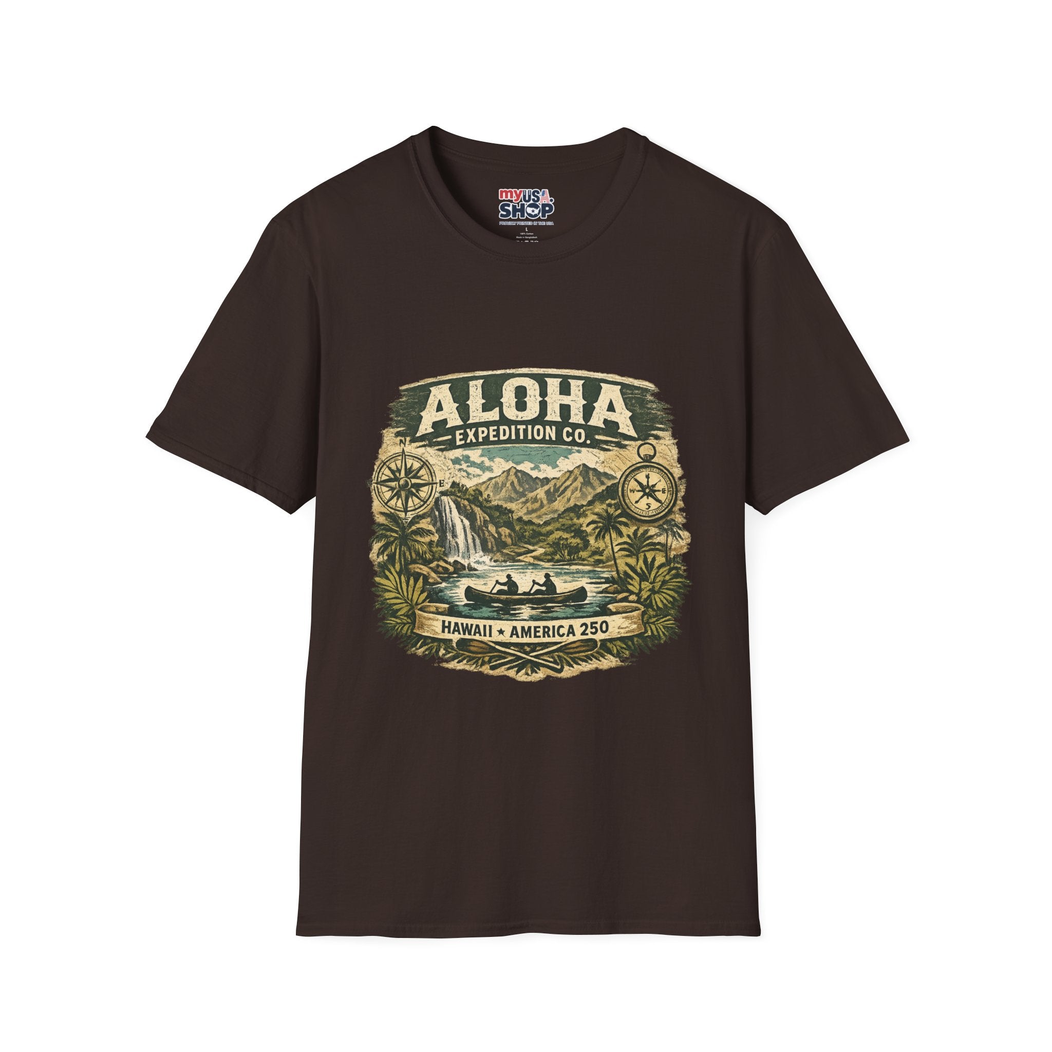 America 250 Hawaii Aloha Expedition T-Shirt — Vintage Hawaiian Adventure Tee