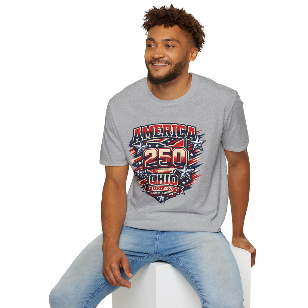 America 250 Ohio Commemorative T-Shirt — 250th Anniversary Patriotic Tee
