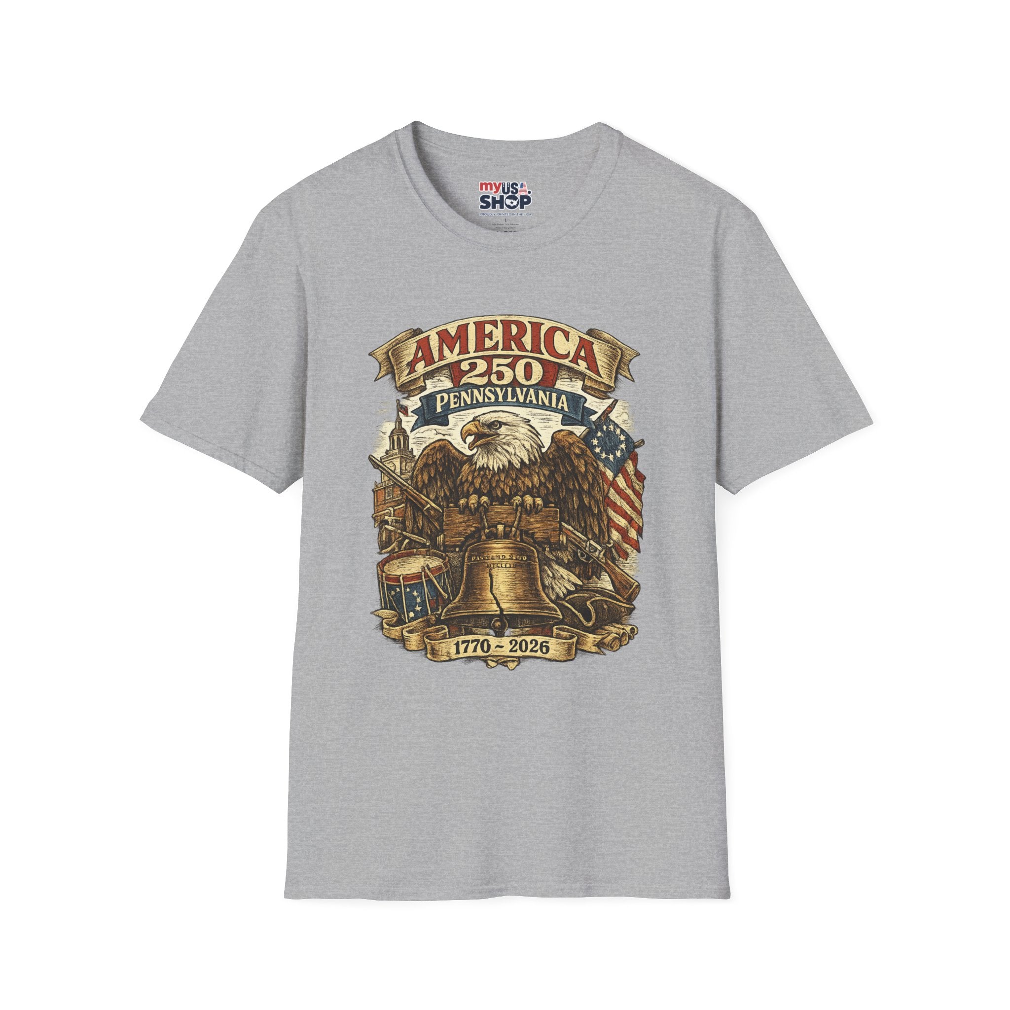 Pennsylvania America 250 Shirt — Colonial Eagle Heritage Graphic Tee