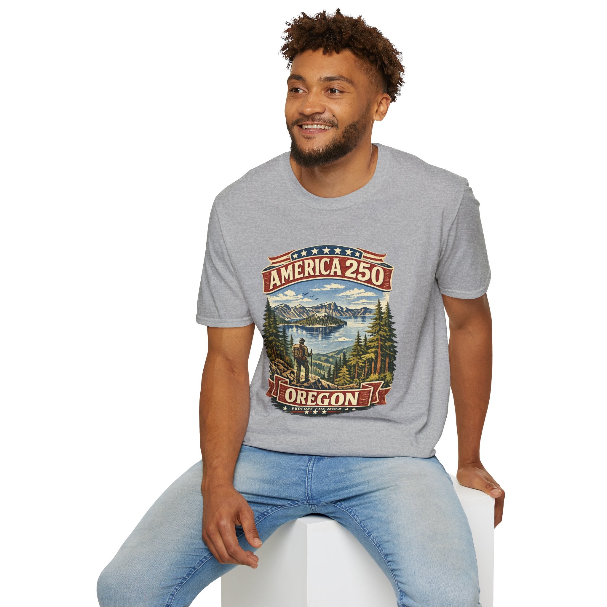 America 250 X Oregon Shirt — Explore The Wild Adventure Graphic Tee