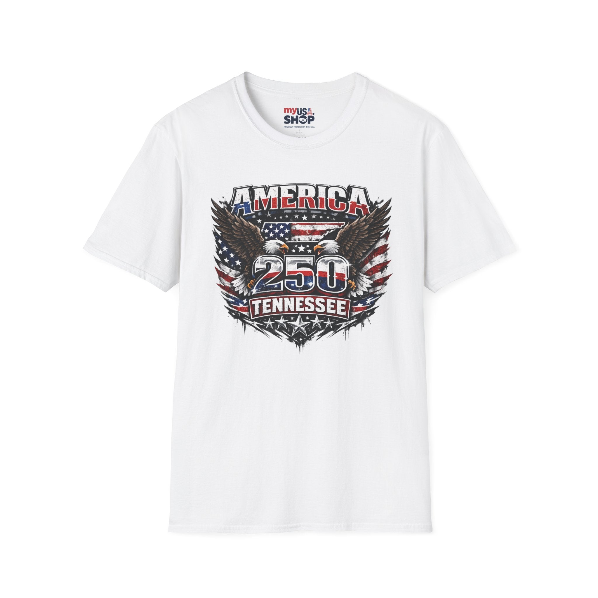 America 250 Tennessee T-Shirt — Vintage Patriotic Eagle Graphic Tee