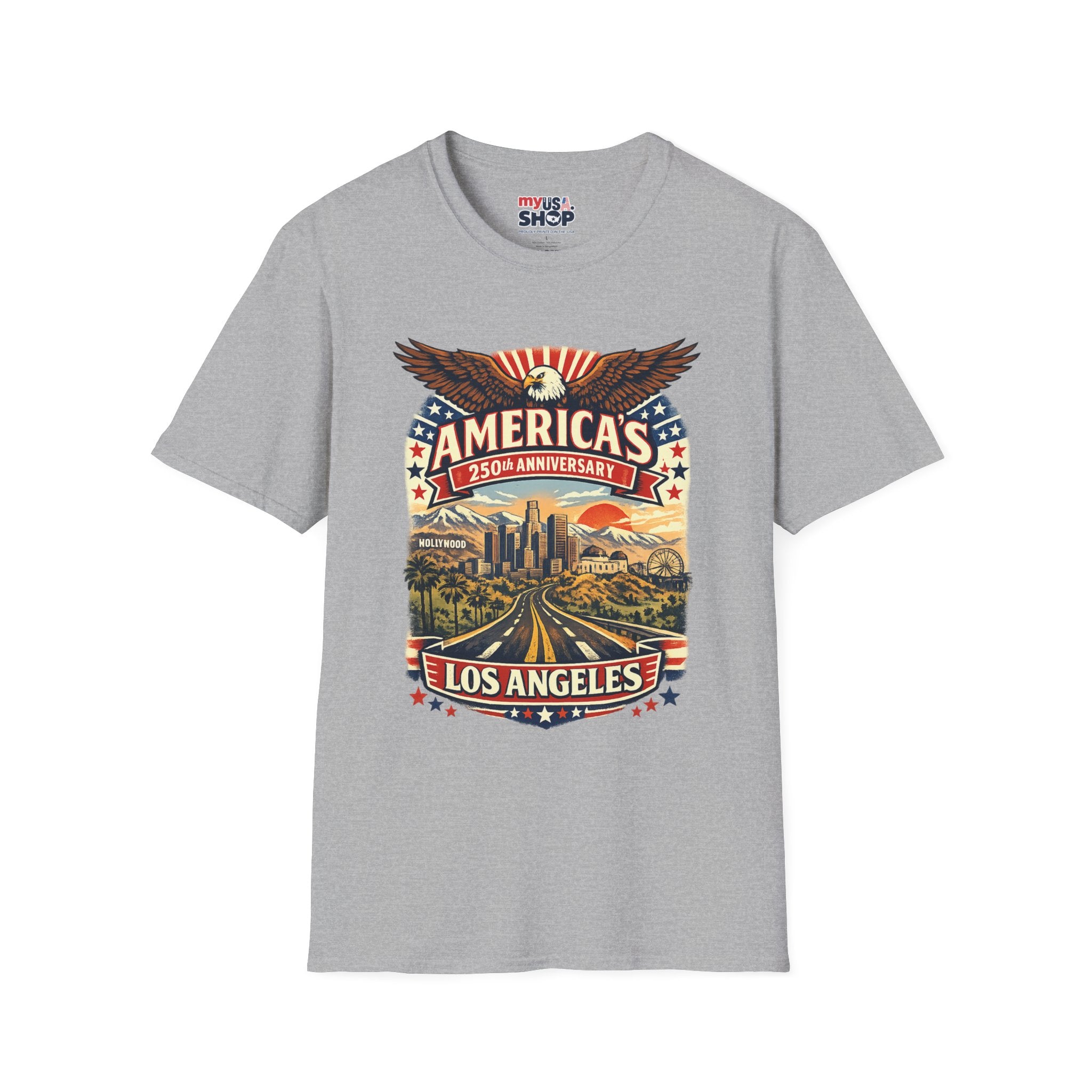America 250 Patriotic Route to Los Angeles California Tee
