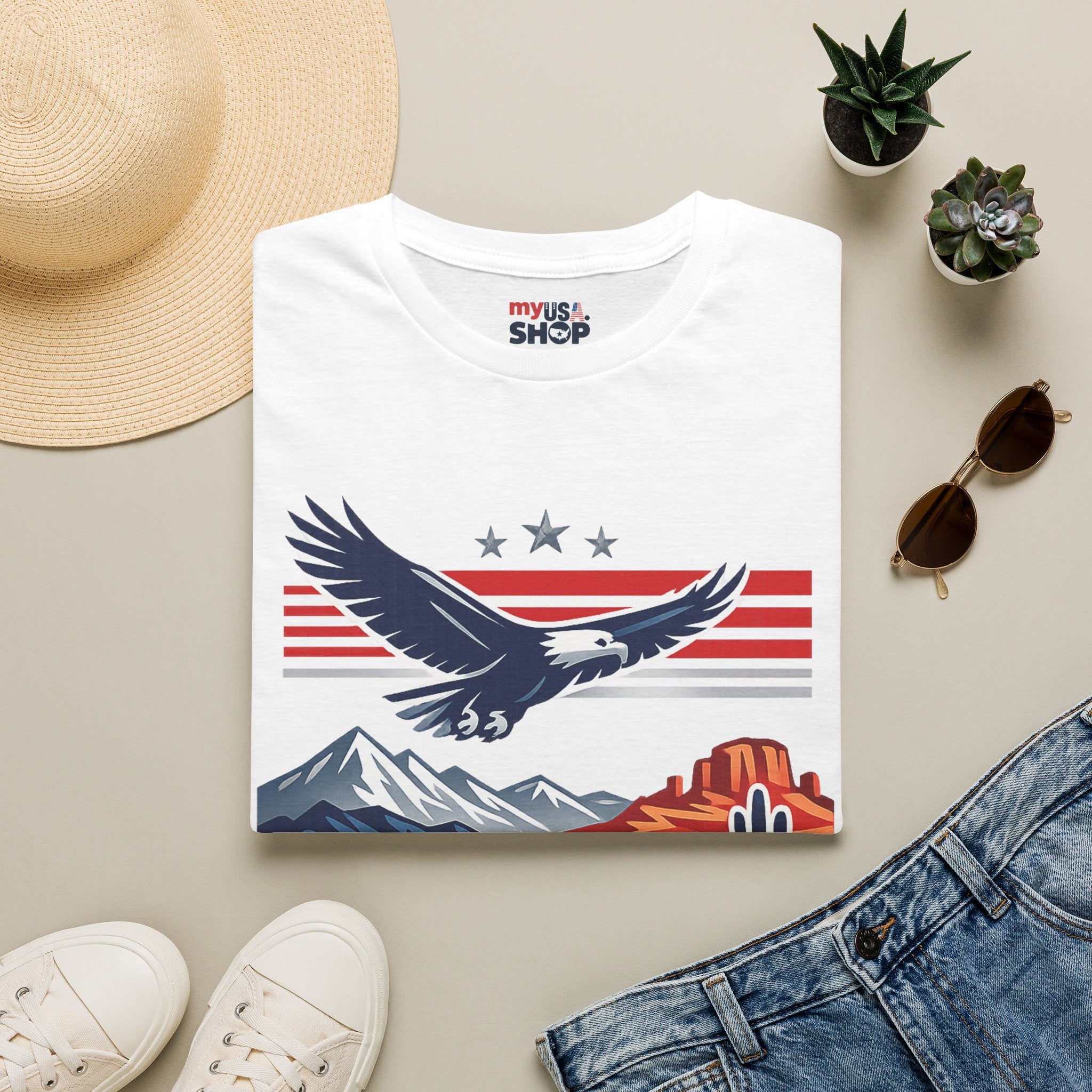 America 250 Nevada Eagle T-Shirt — Patriotic Desert Graphic Tee