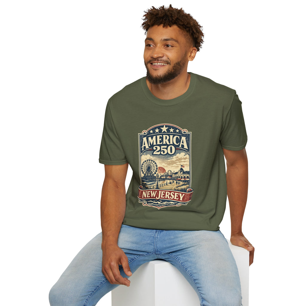 America 250 New Jersey Vintage Patriotic Graphic