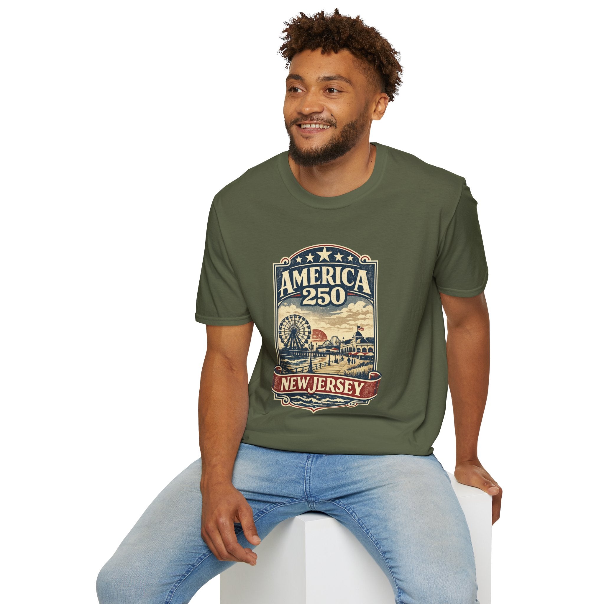 America 250 New Jersey Vintage Patriotic Graphic